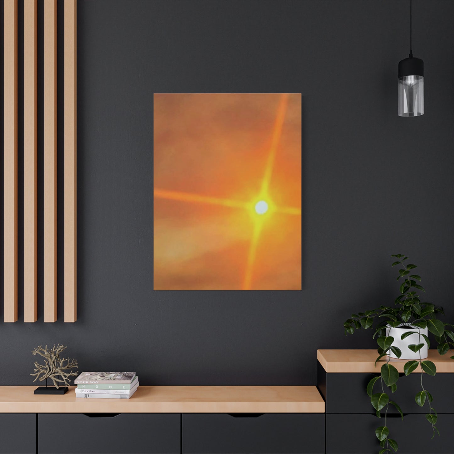 Sunburst Sunset Canvas Print — Warm Abstract Wall Art