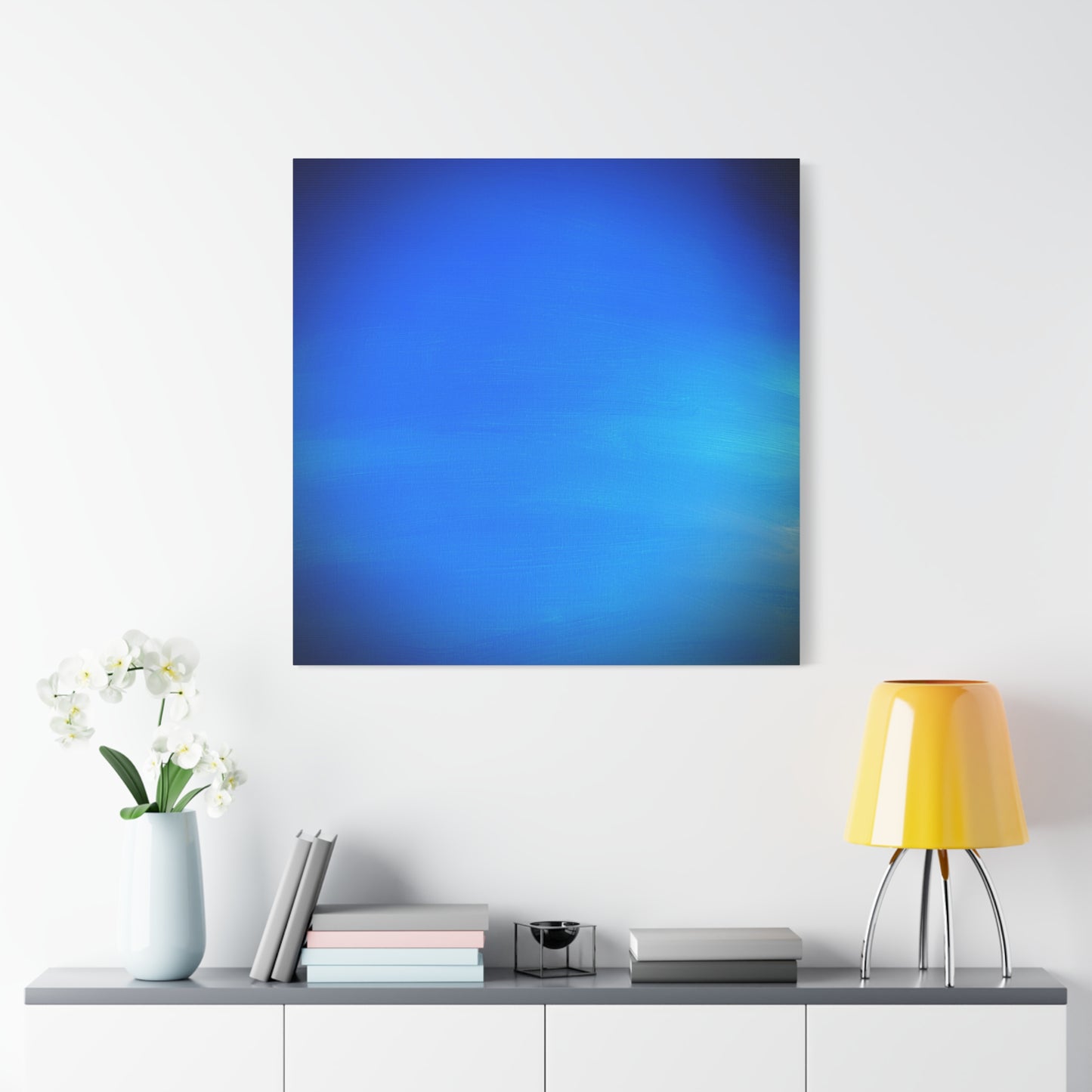 Blue Burst - Gradient Matte Canvas Print — Abstract Ocean Wall Art, Stretched 1.25"
