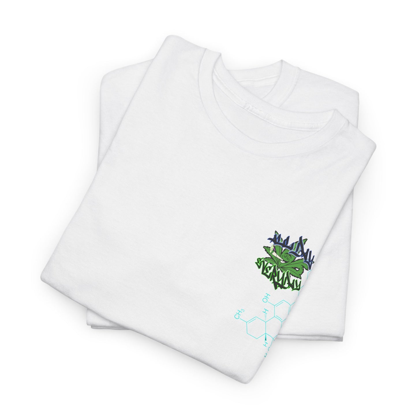 AllDay | Everyday - molecular logo — Green Graffiti Plant Design Chest & Back Print