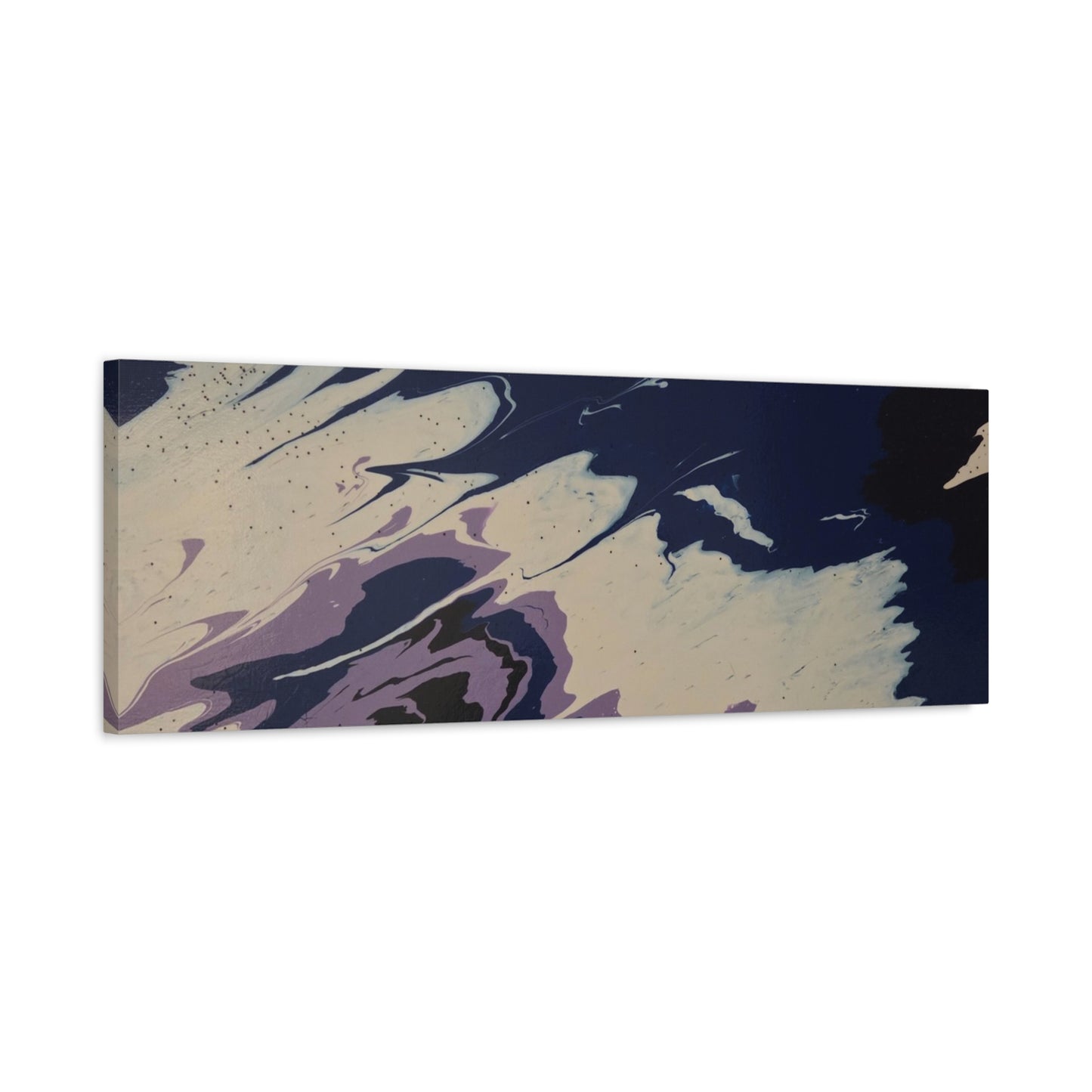 Abstract Navy & Lavender Wave Matte Stretched Canvas (1.25")