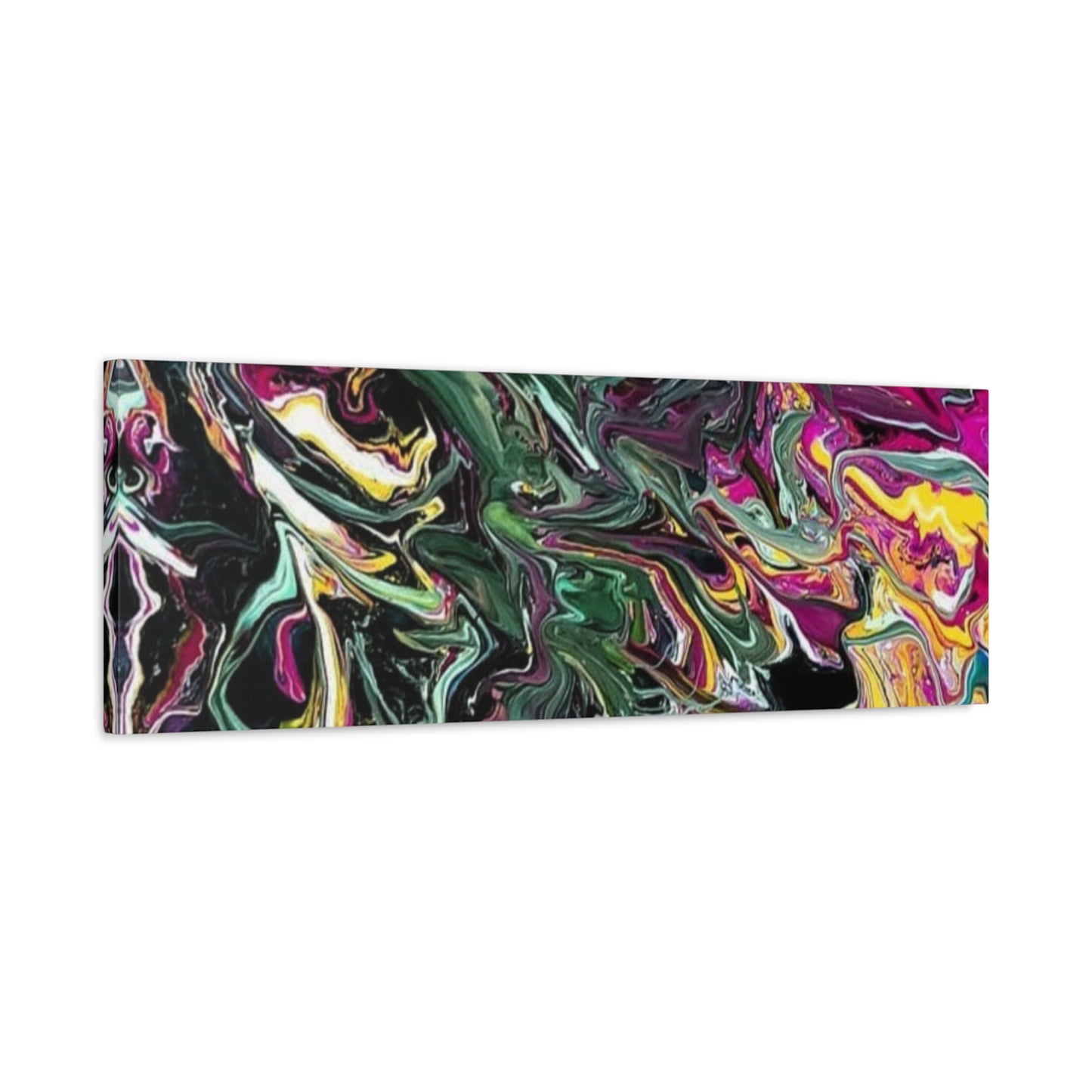 chaos in the garden - Abstract Fluid Art Matte Canvas Print - Colorful Swirl Wall Art