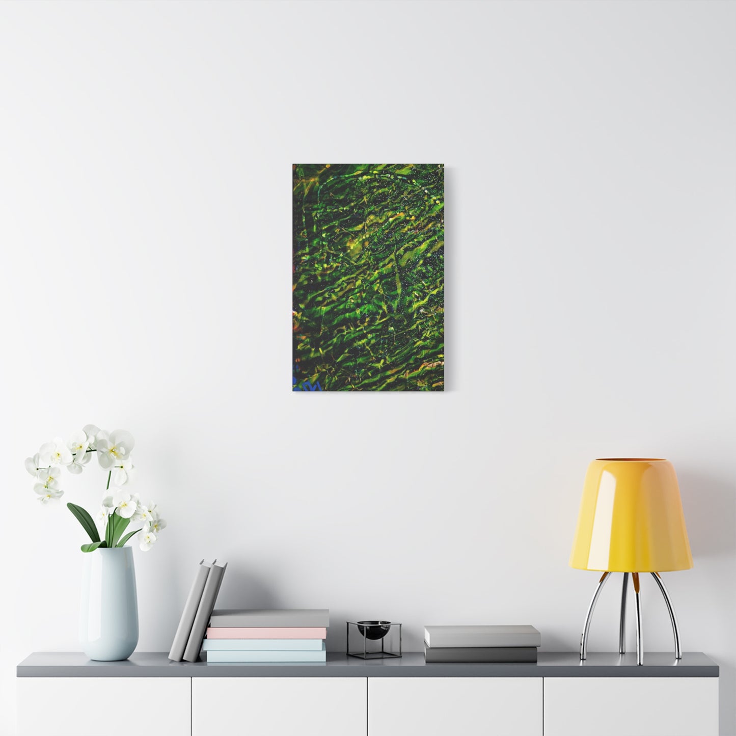 Confessions - Abstract Green Texture Canvas - Matte Stretched Wall Art