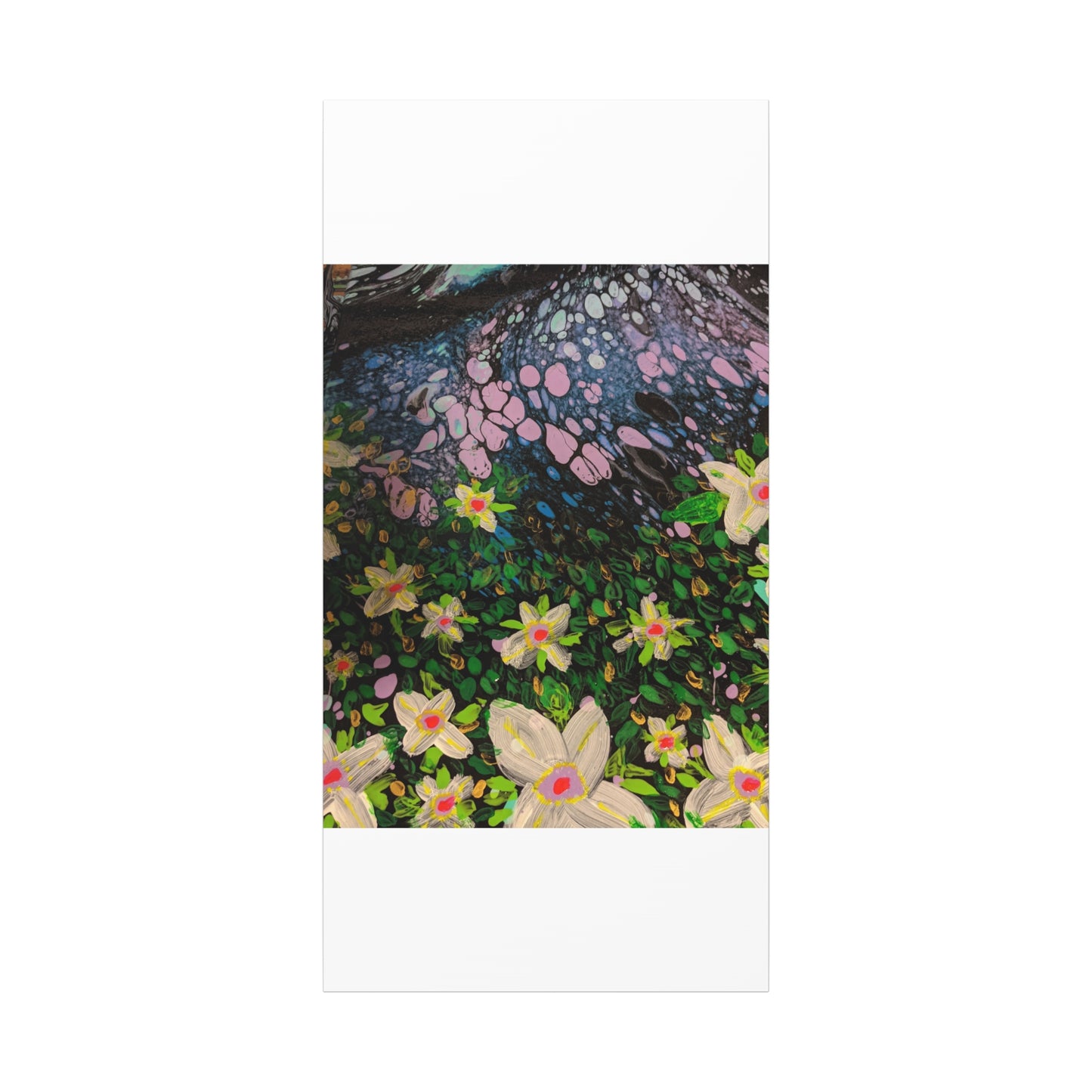 Floetrol&Flowers - Night Pour Garden Matte Canvas Print — Stretched Wall Art