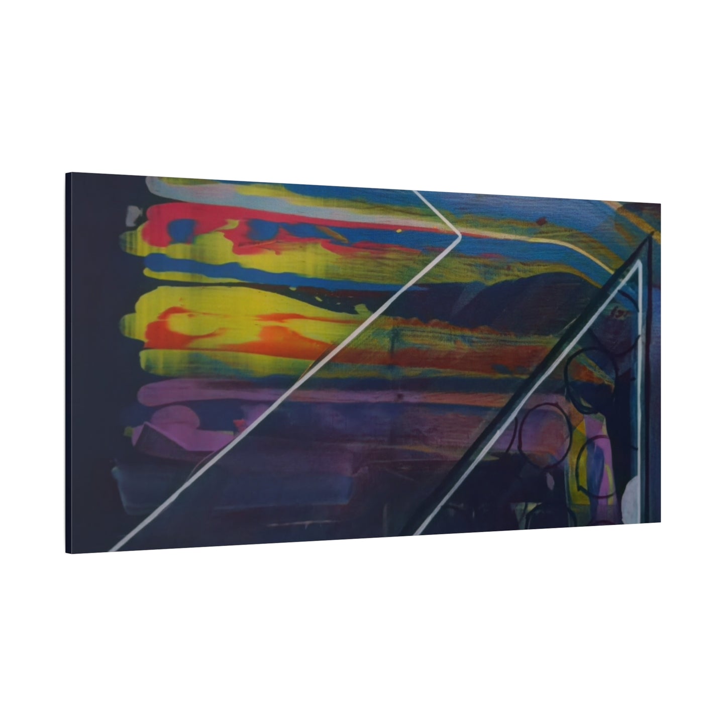 Abstract Geometric Canvas Art - 2025 astronomy – Colorful Drip Triangle Stretched Canvas