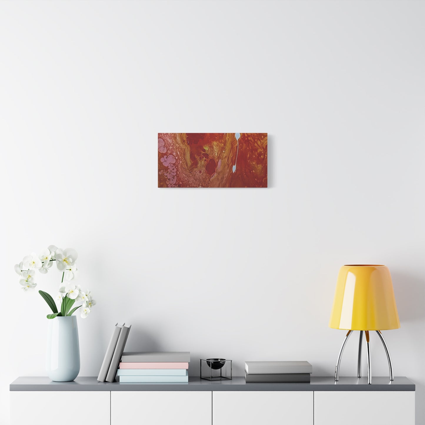 Abstract Red Fluid Art Canvas Print — Matte Stretched Wall Art