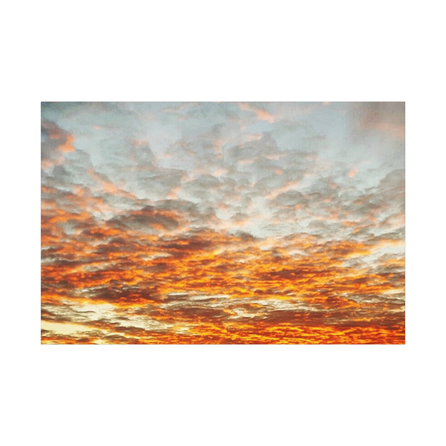Sunset Sky Canvas Print — Orange Cloudscape Matte Stretched Wall Art