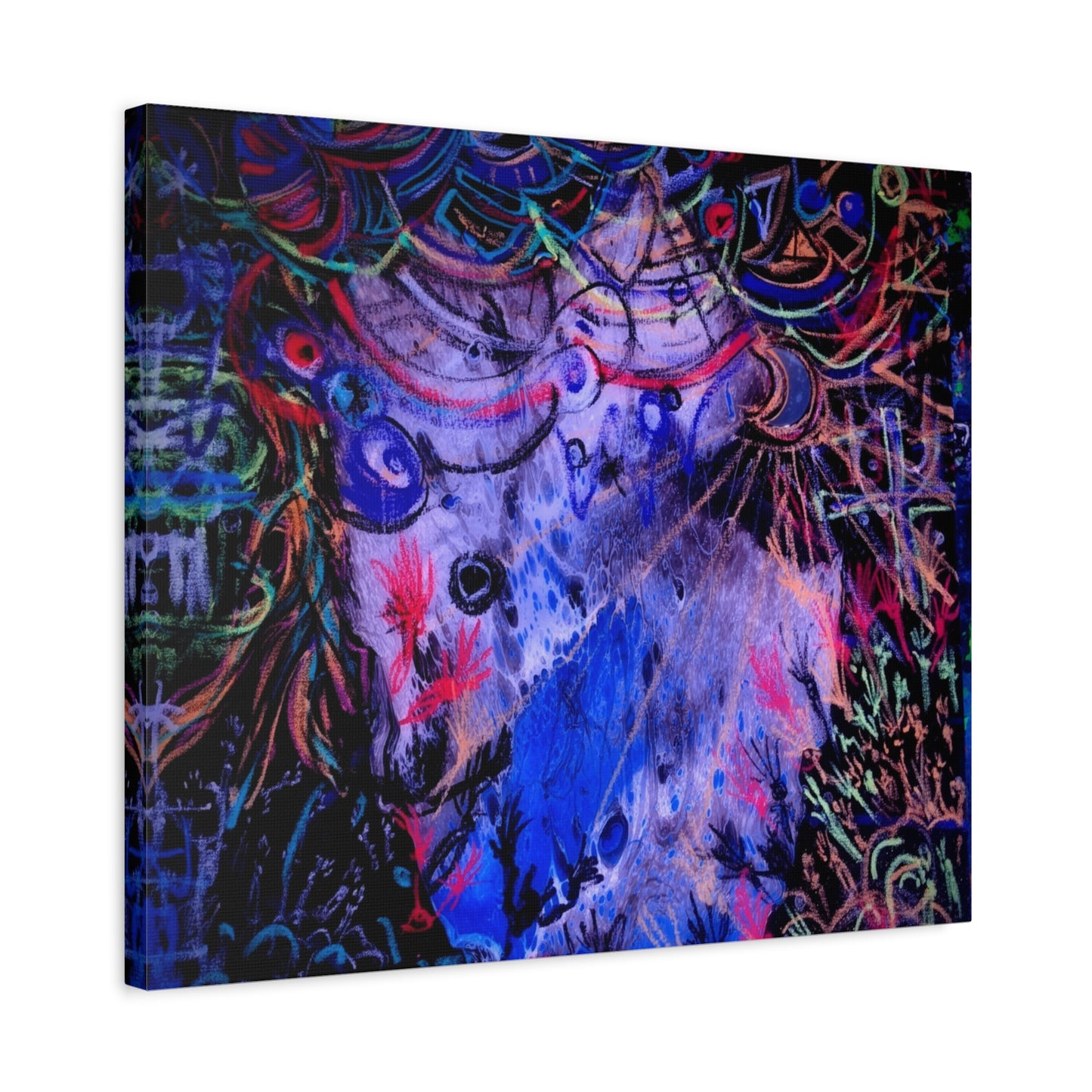soul_extractions - Abstract Neon Canvas Art - Vibrant Psychedelic Wall Decor