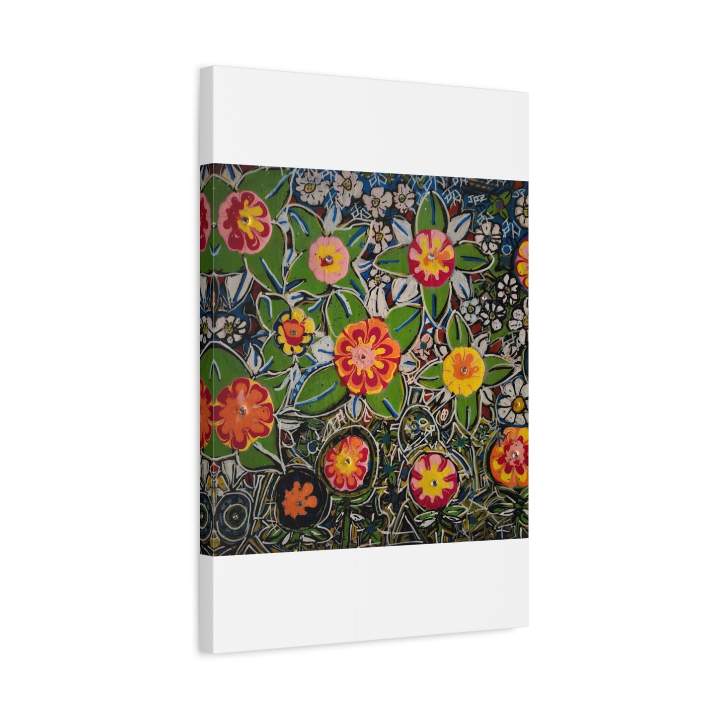 Urban_gardening-04 - Floral Pop Matte Stretched Canvas – Colorful Hand-Painted Garden Wall Art