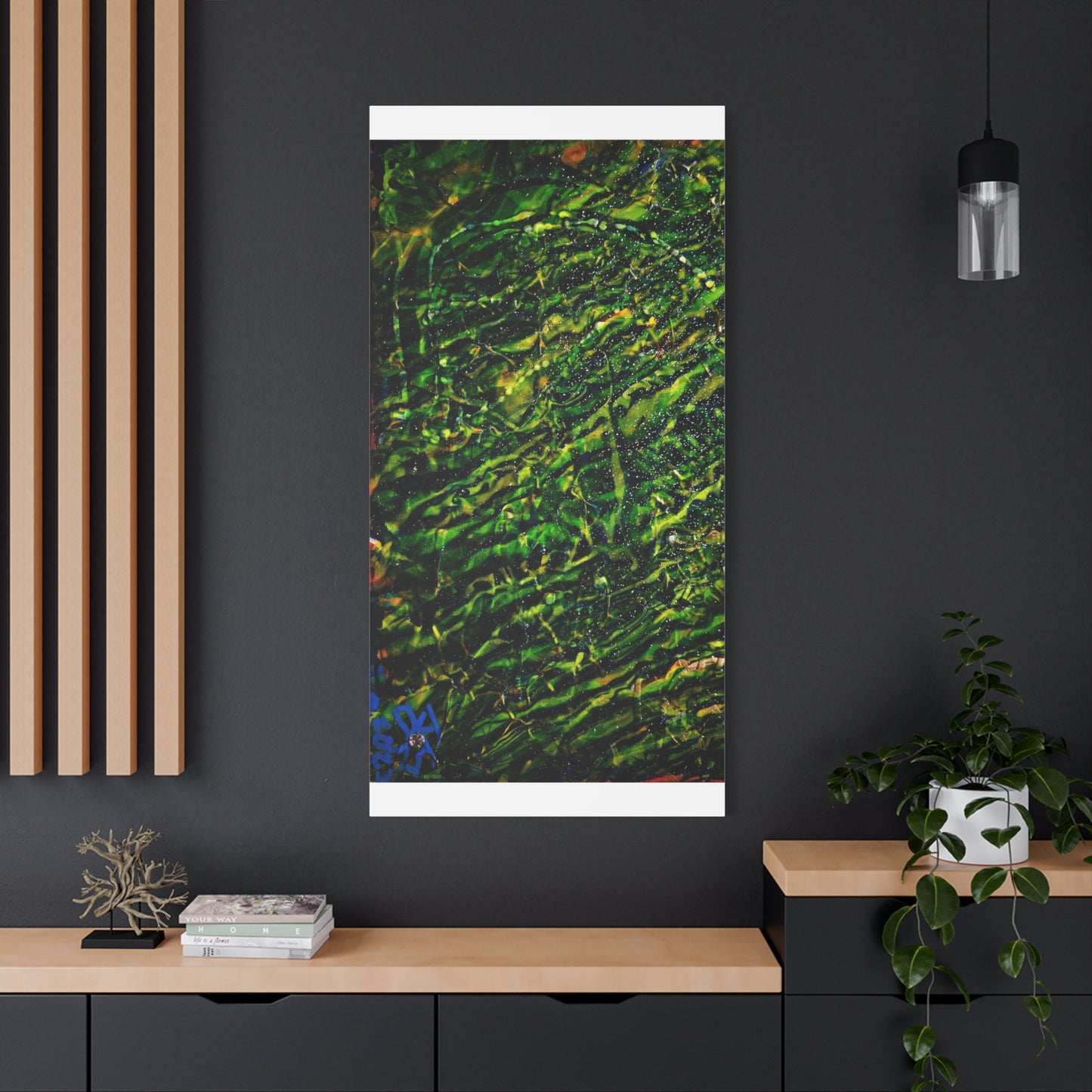 Confessions - Abstract Green Texture Canvas - Matte Stretched Wall Art