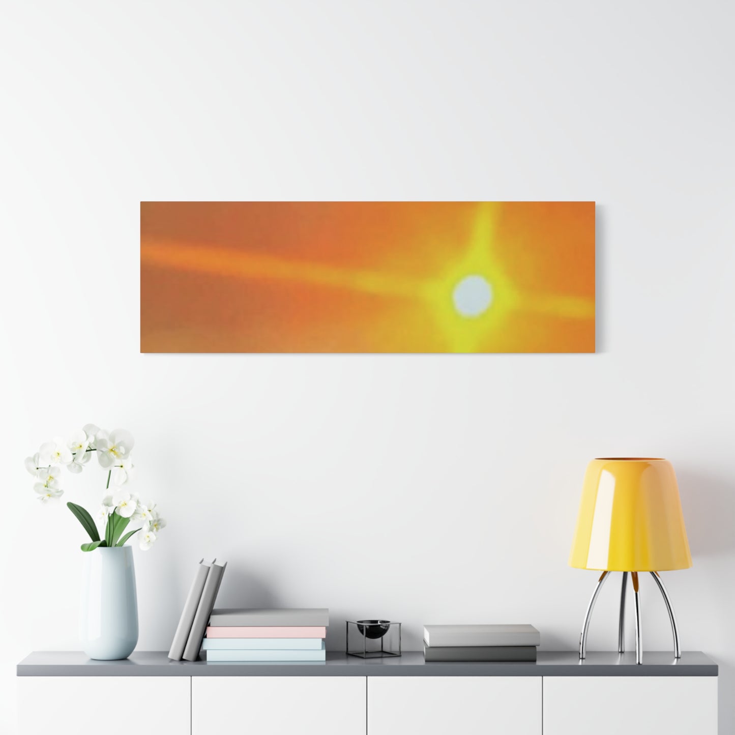 Sunburst Sunset Canvas Print — Warm Abstract Wall Art