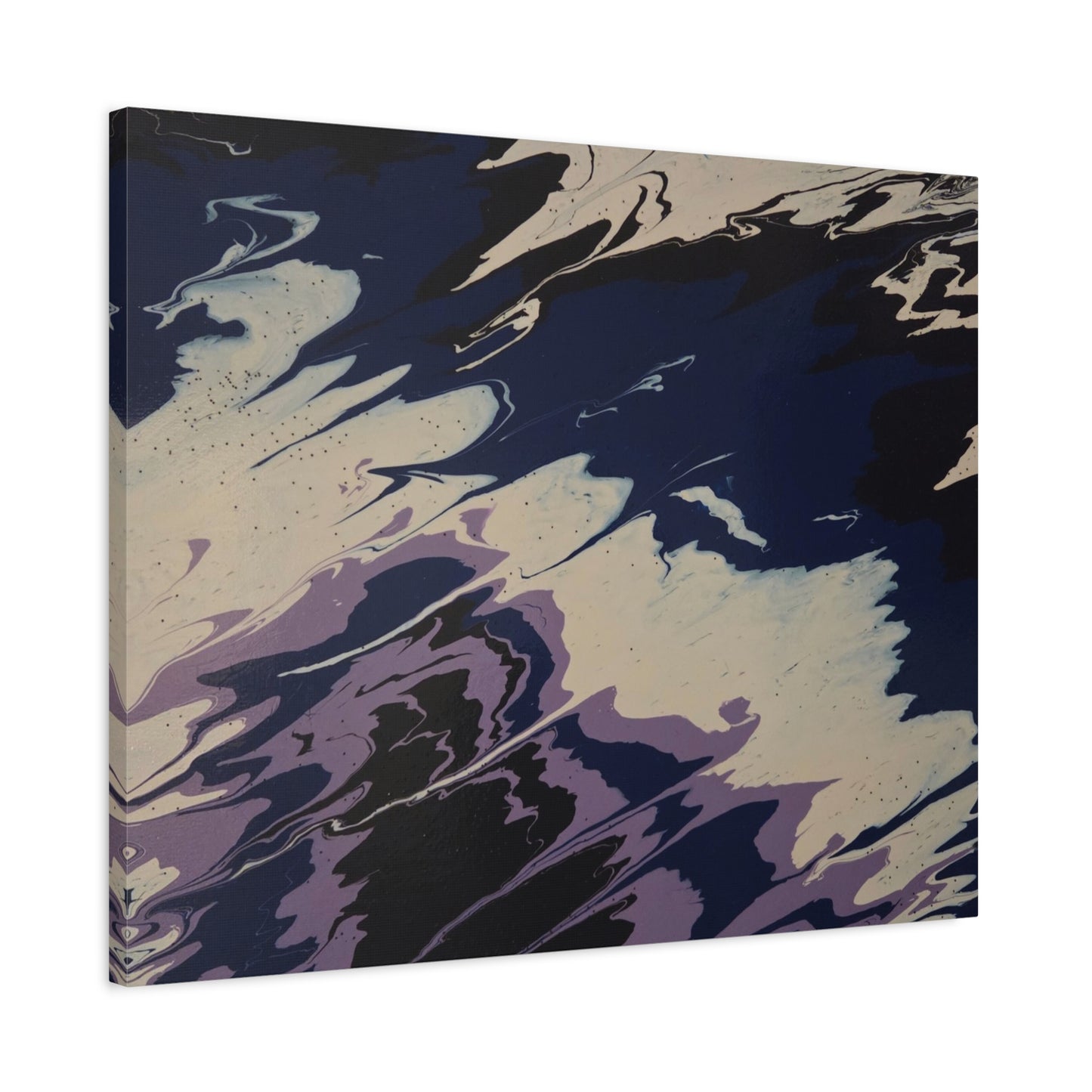 Abstract Navy & Lavender Wave Matte Stretched Canvas (1.25")