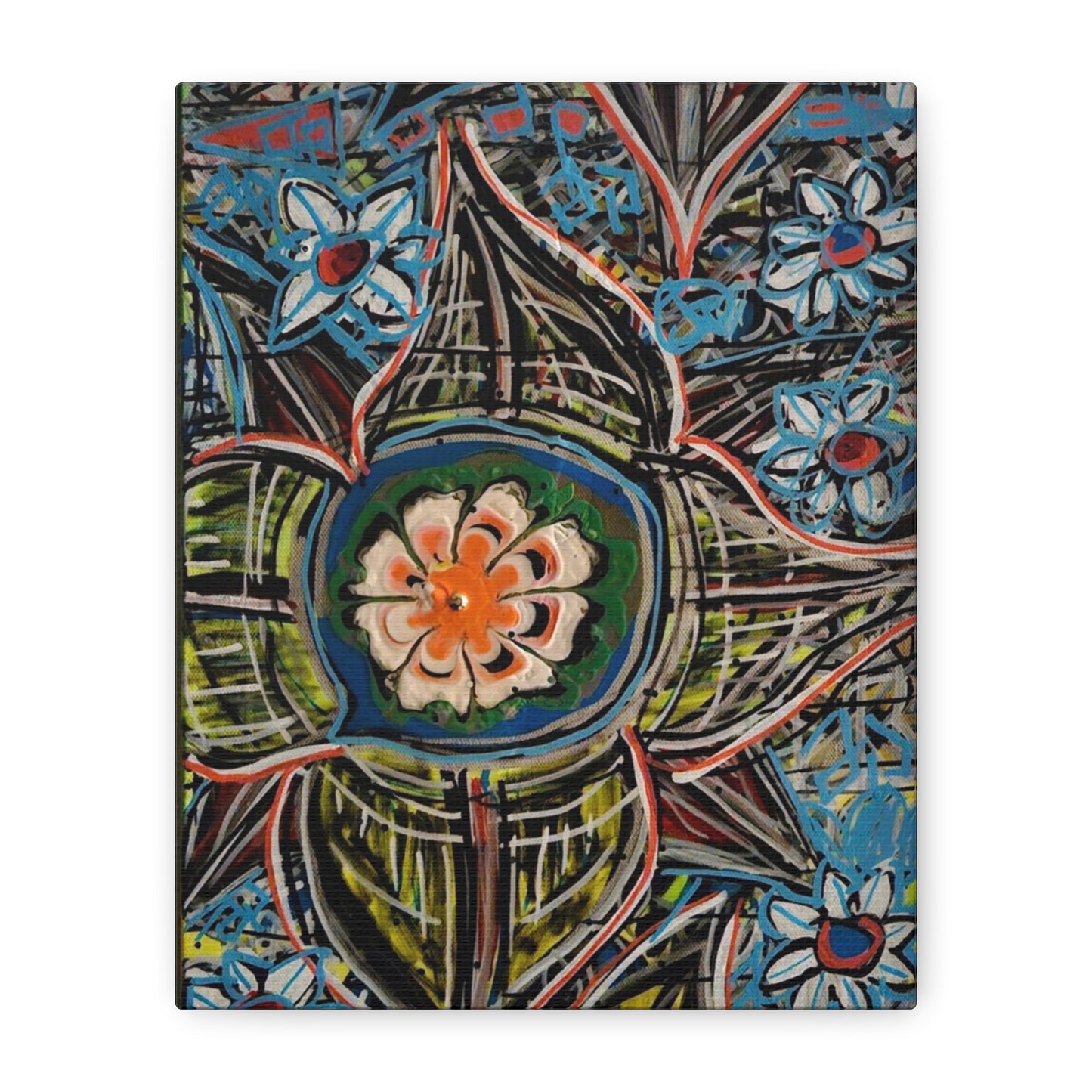 urban_gardening_02 - Abstract Floral Mandala Matte Canvas Print (Stretched 1.25")