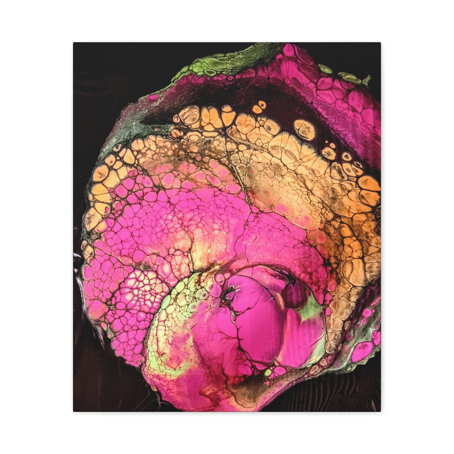 Abstract Pink & Gold Fluid Art Canvas