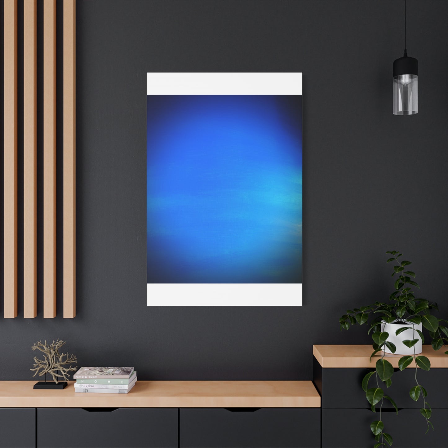 Blue Burst - Gradient Matte Canvas Print — Abstract Ocean Wall Art, Stretched 1.25"