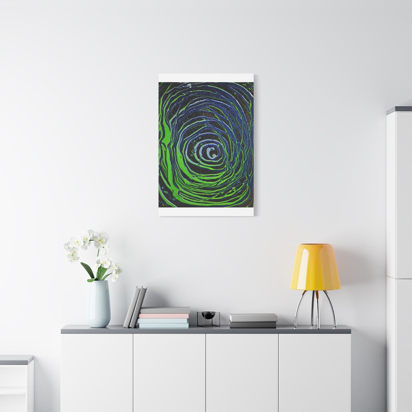 Abstract Green Swirl Matte Canvas Art — Stretched 1.25" Wall Décor