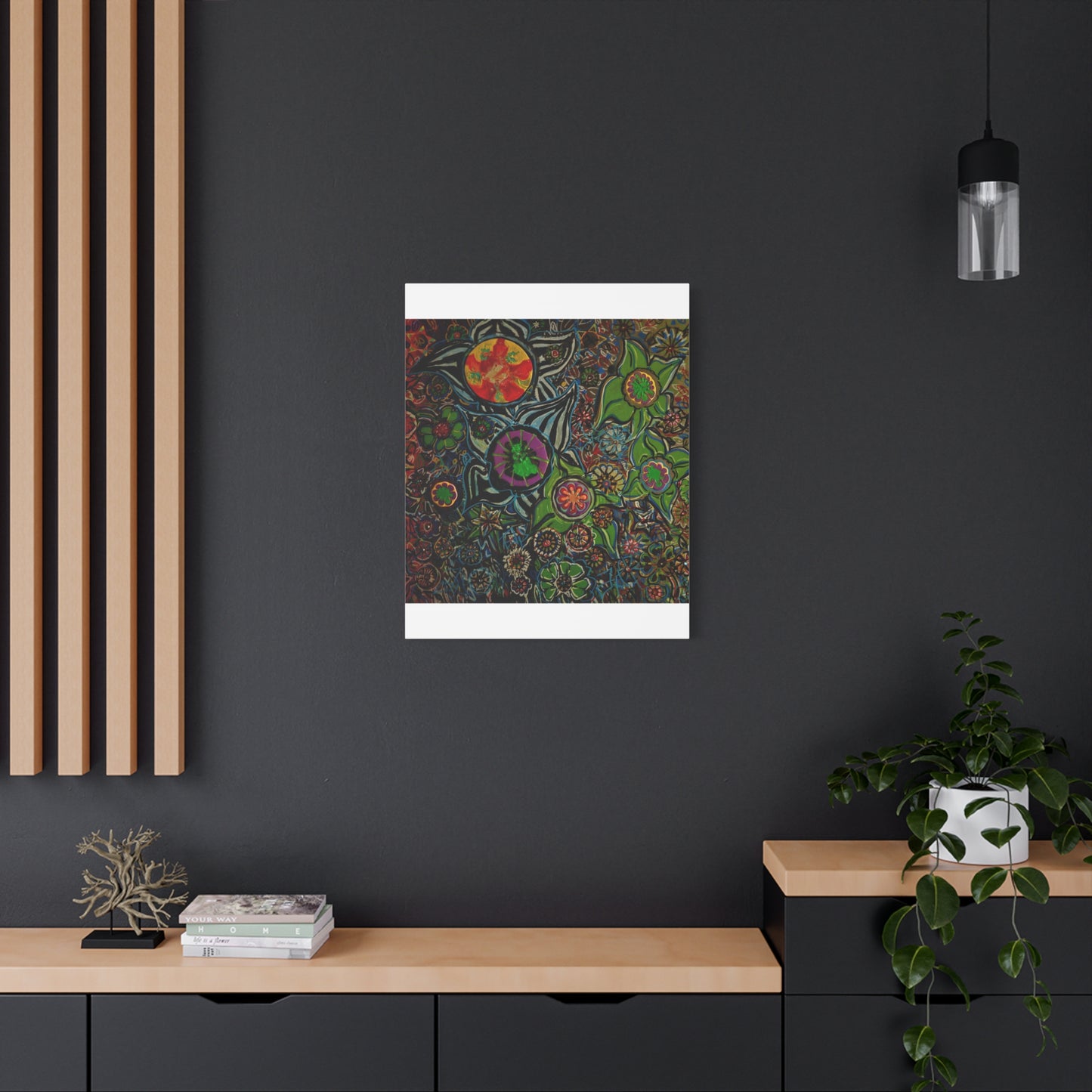 Urban_gardening-03 - Psychedelic Floral Canvas Print — Vibrant Abstract Garden Wall Art