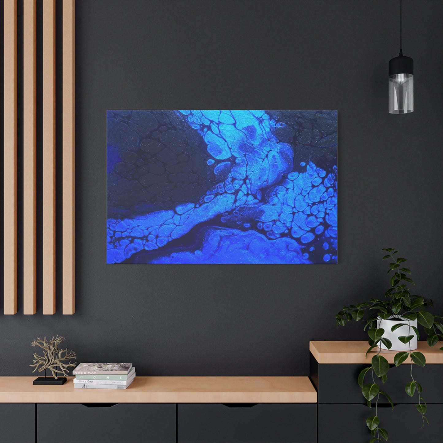 Abstract Blue Ocean Canvas Print — Matte Stretched Wall Art