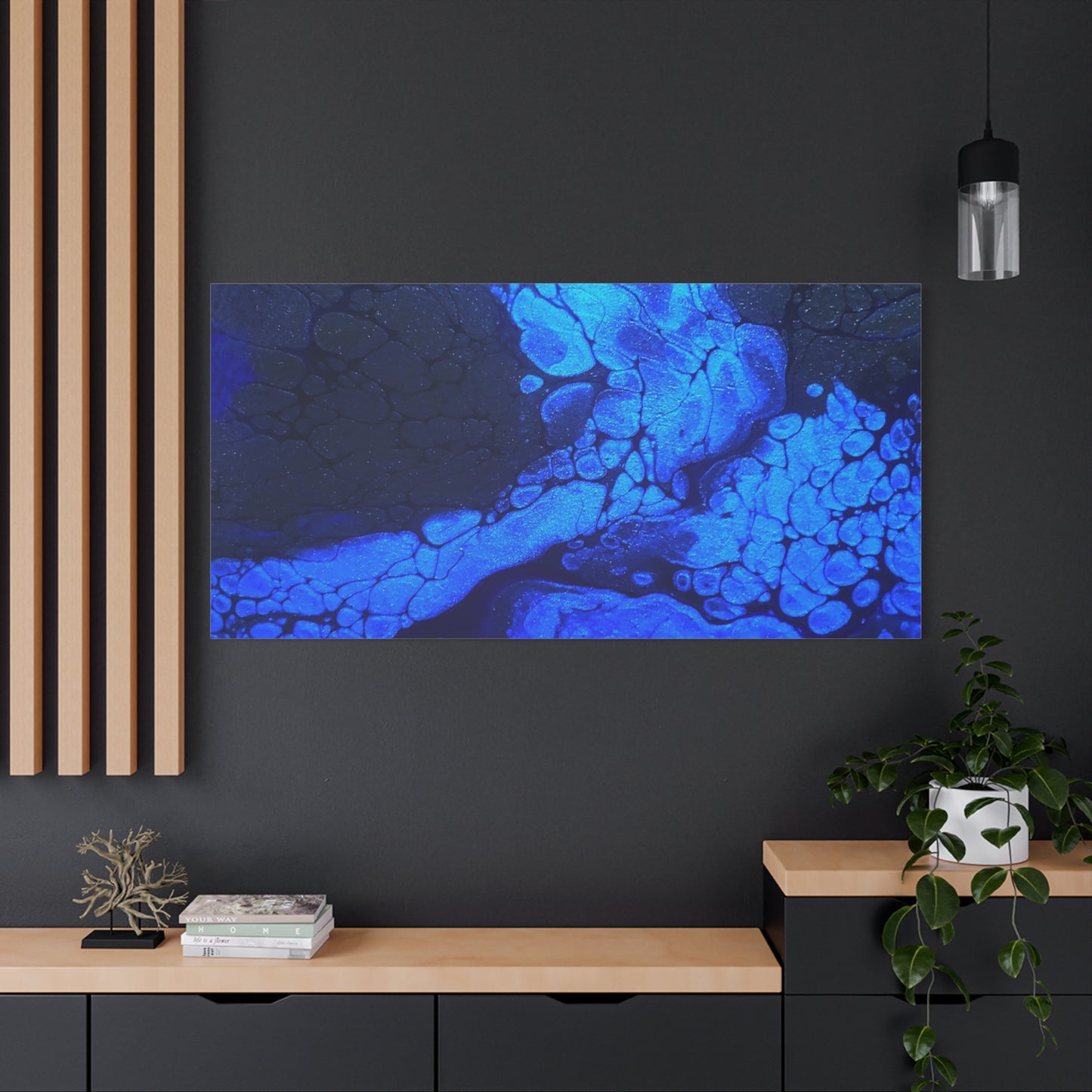 Abstract Blue Ocean Canvas Print — Matte Stretched Wall Art
