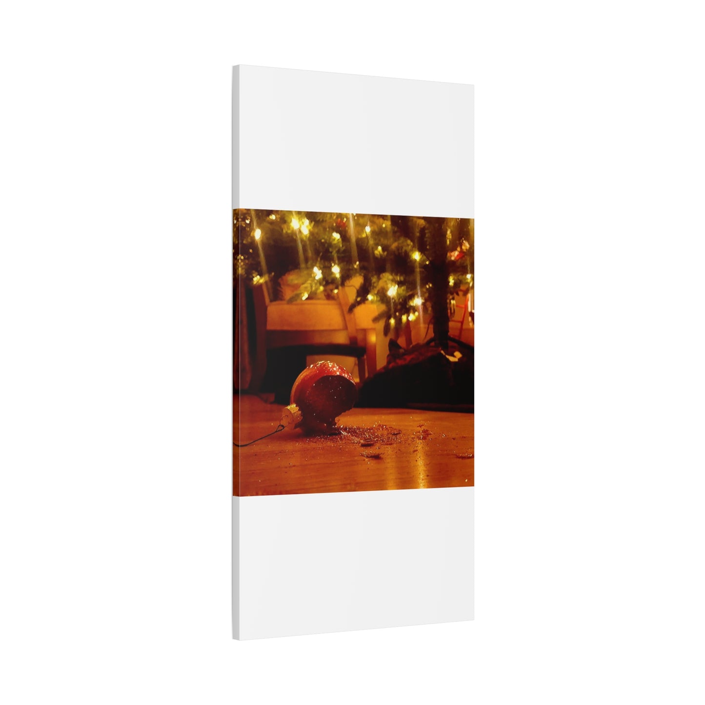 Christmas Tree Ornament Photo Canvas – Cozy Holiday Still Life Wall Art