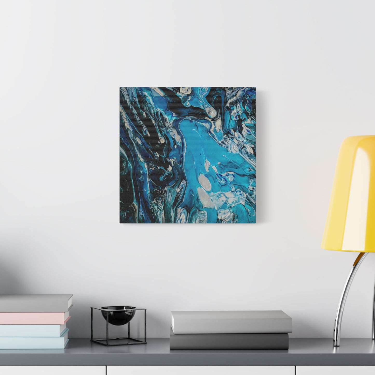 Blue Ocean Abstract Matte Canvas Print — Stretched Wall Art