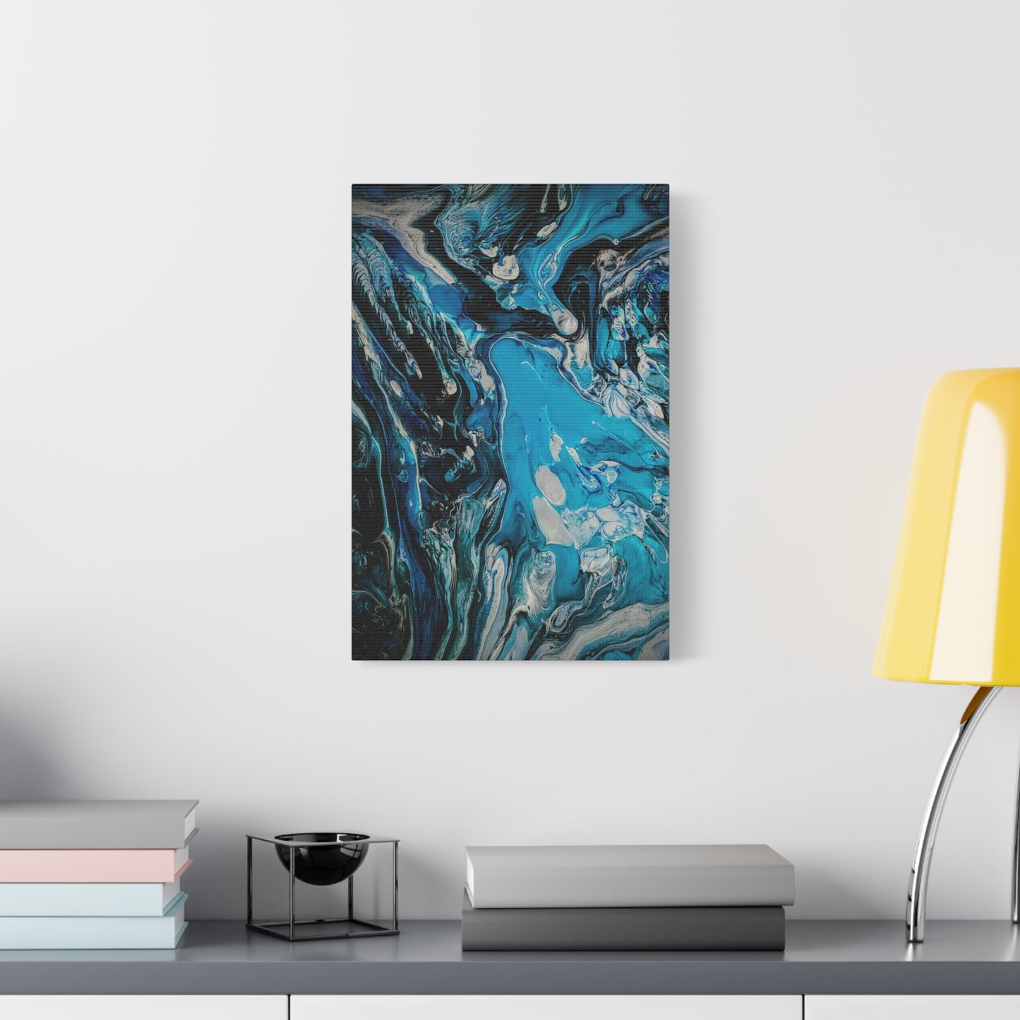 Blue Ocean Abstract Matte Canvas Print — Stretched Wall Art