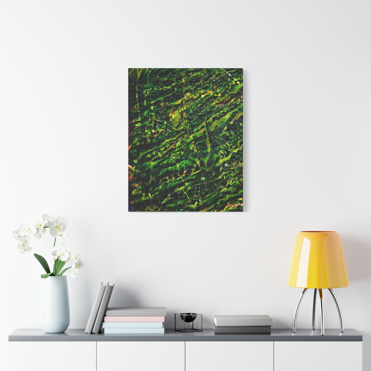 Confessions - Abstract Green Texture Canvas - Matte Stretched Wall Art