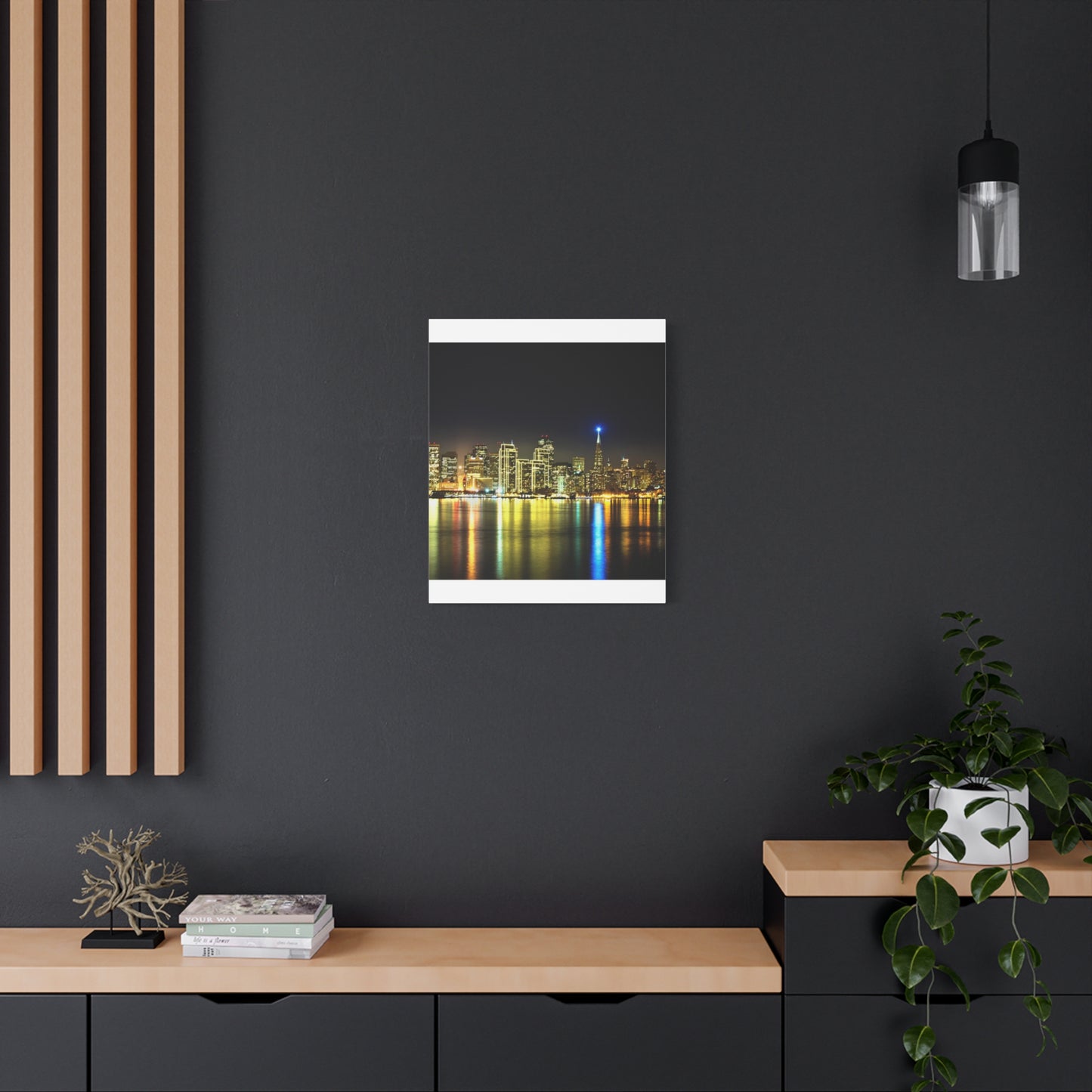 San Francisco Night Skyline Matte Canvas Print — Stretched 1.25"