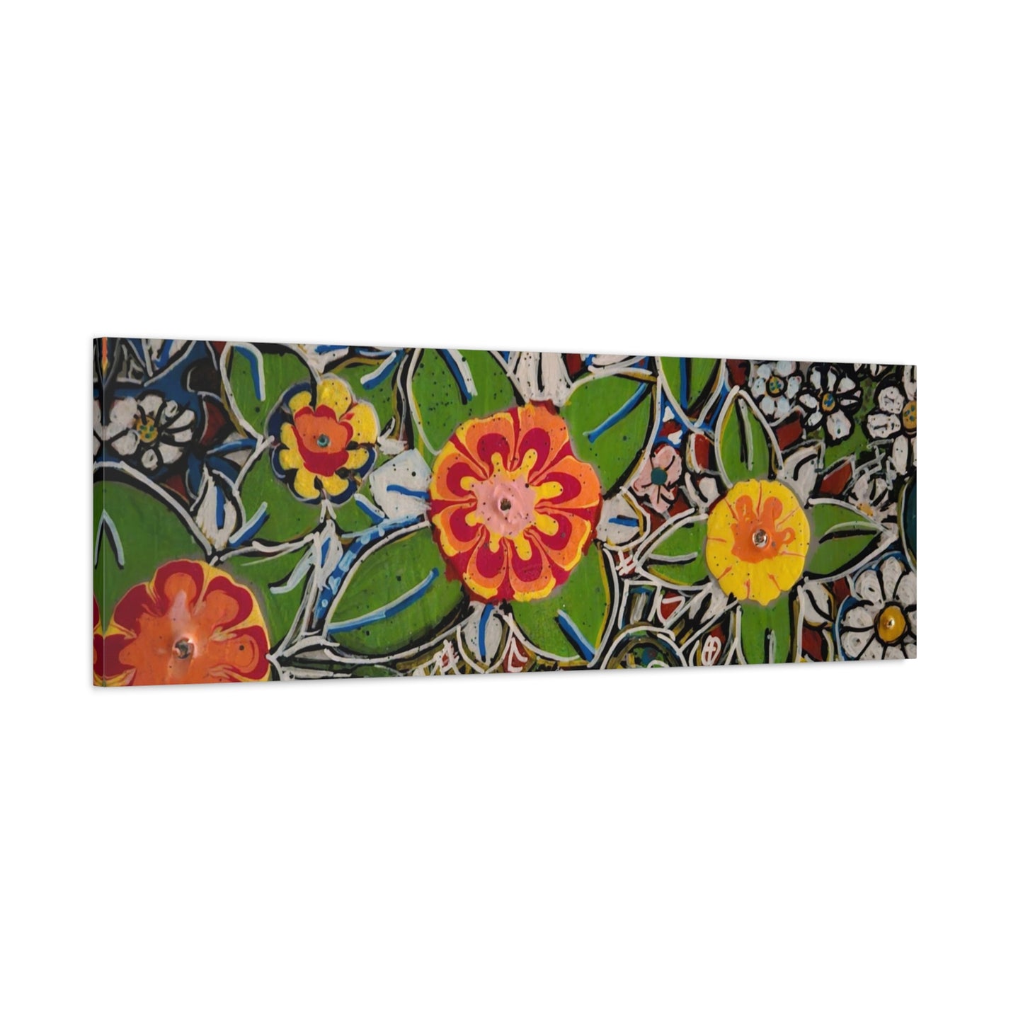 Urban_gardening-04 - Floral Pop Matte Stretched Canvas – Colorful Hand-Painted Garden Wall Art