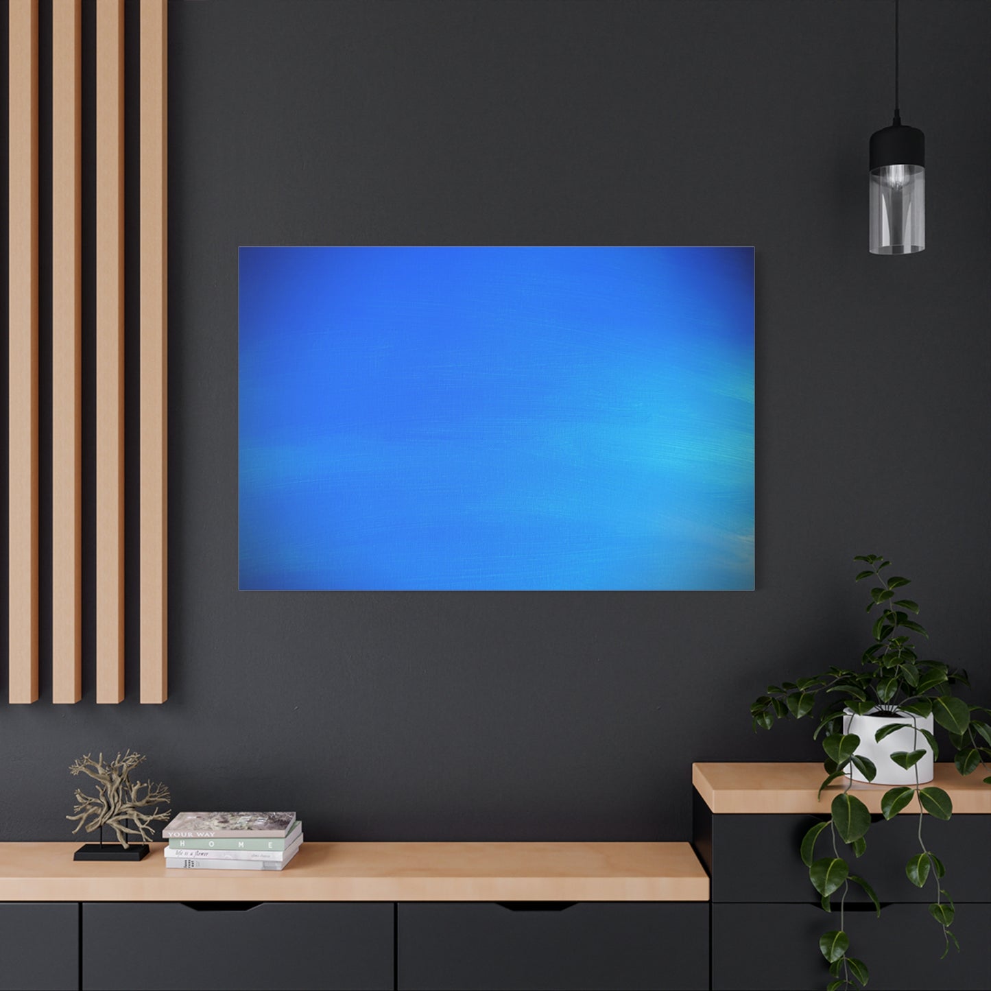 Blue Burst - Gradient Matte Canvas Print — Abstract Ocean Wall Art, Stretched 1.25"