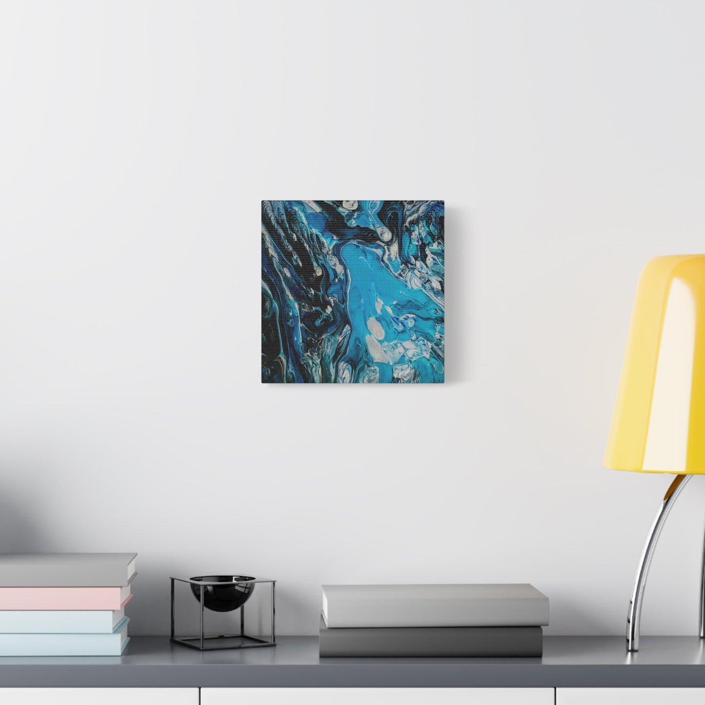 Blue Ocean Abstract Matte Canvas Print — Stretched Wall Art