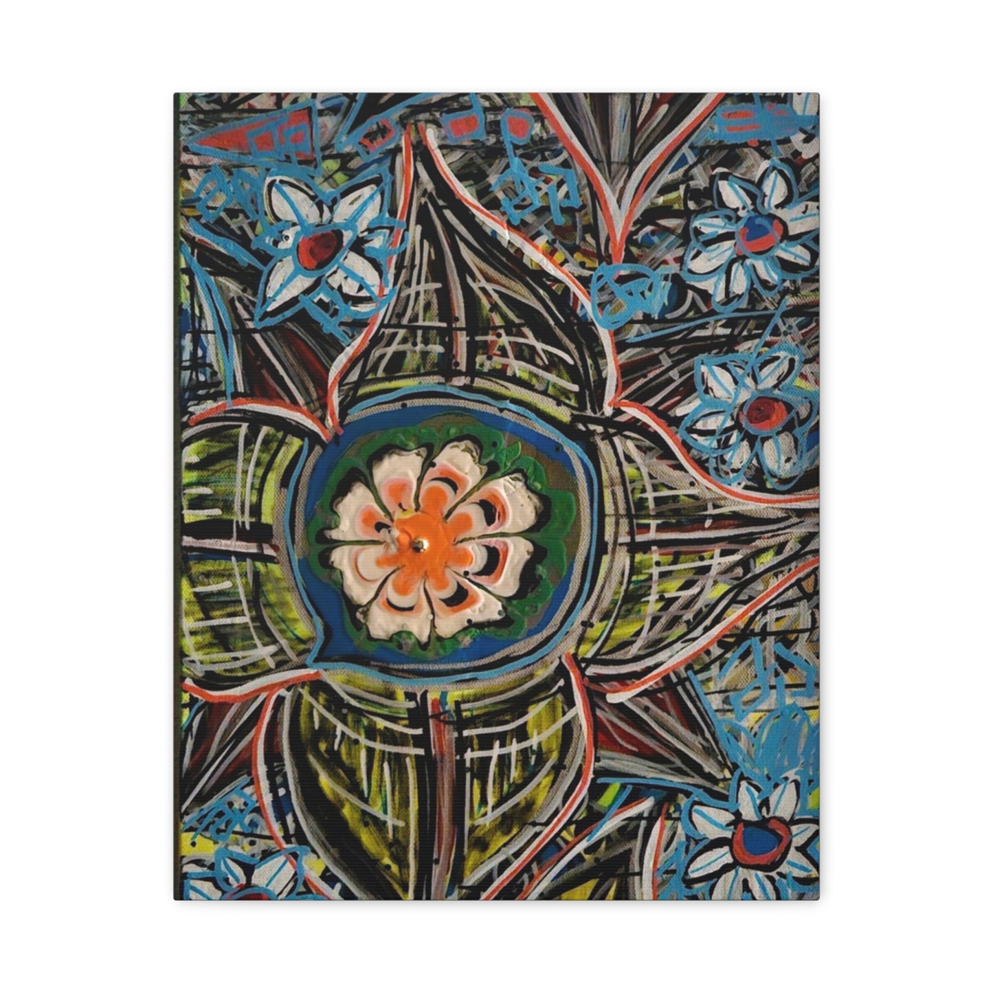 urban_gardening_02 - Abstract Floral Mandala Matte Canvas Print (Stretched 1.25")