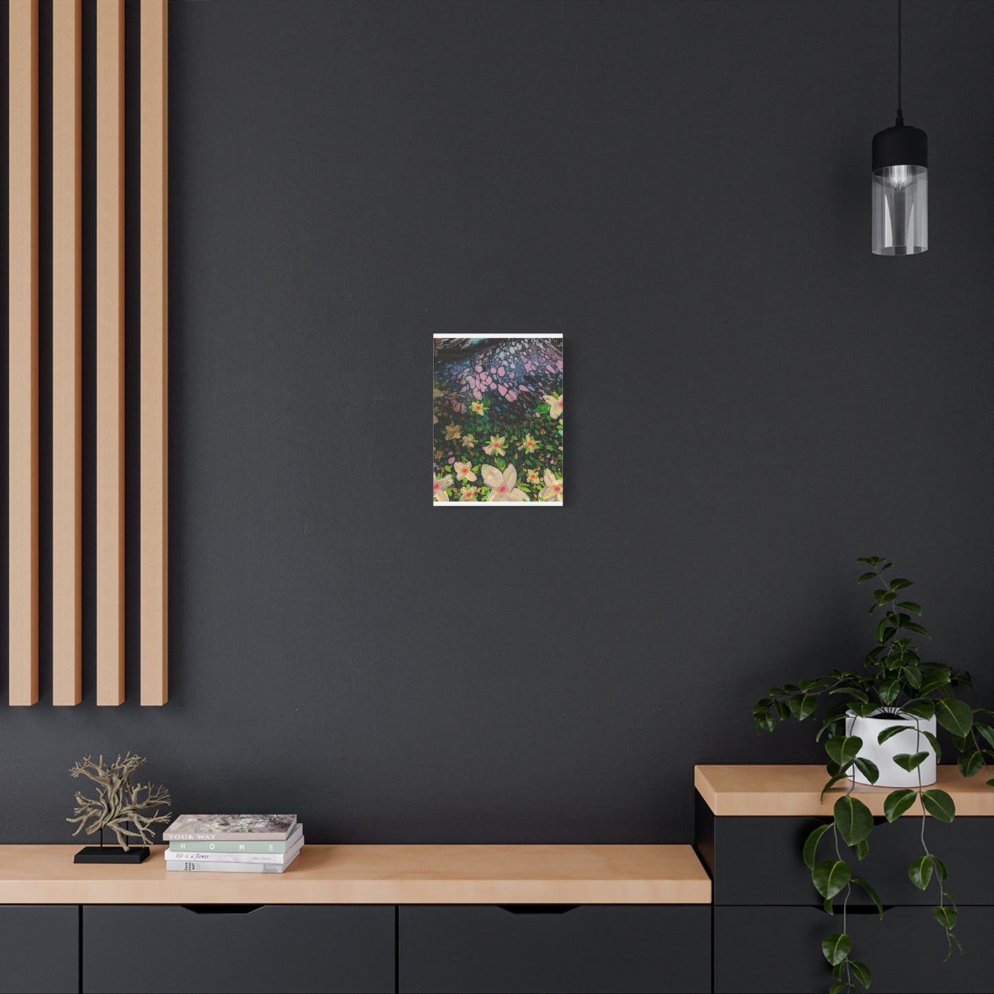 Floetrol&Flowers - Night Pour Garden Matte Canvas Print — Stretched Wall Art