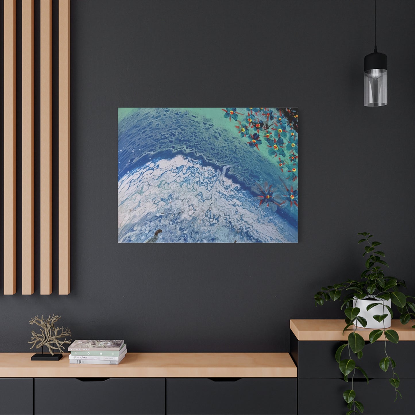 floetrol&flowers - Abstract Matte Canvas Print — Floral Accents Stretched Wall Art