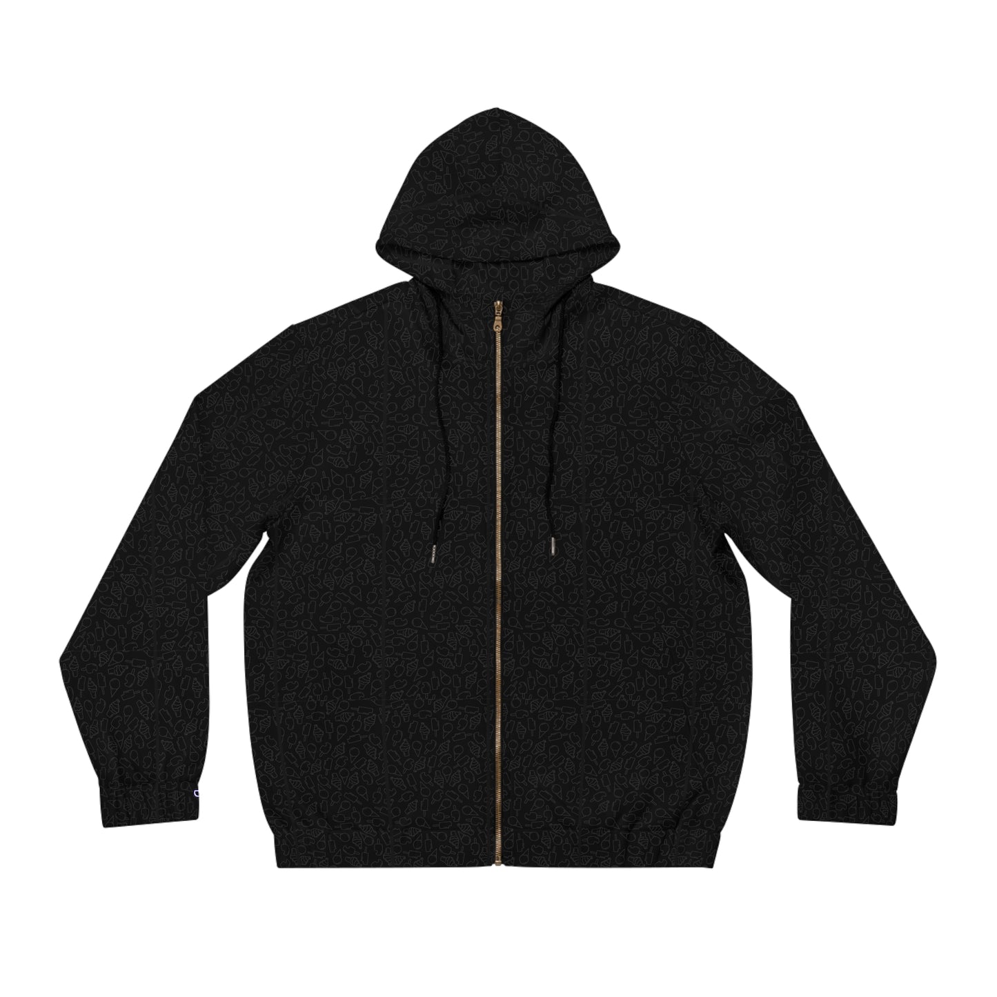 Men's Black Full-Zip Hoodie with Subtle Logo – Lightweight Streetwear Zip-Up