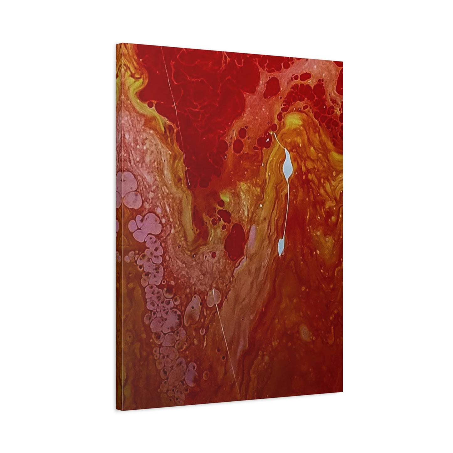 Abstract Red Fluid Art Canvas Print — Matte Stretched Wall Art