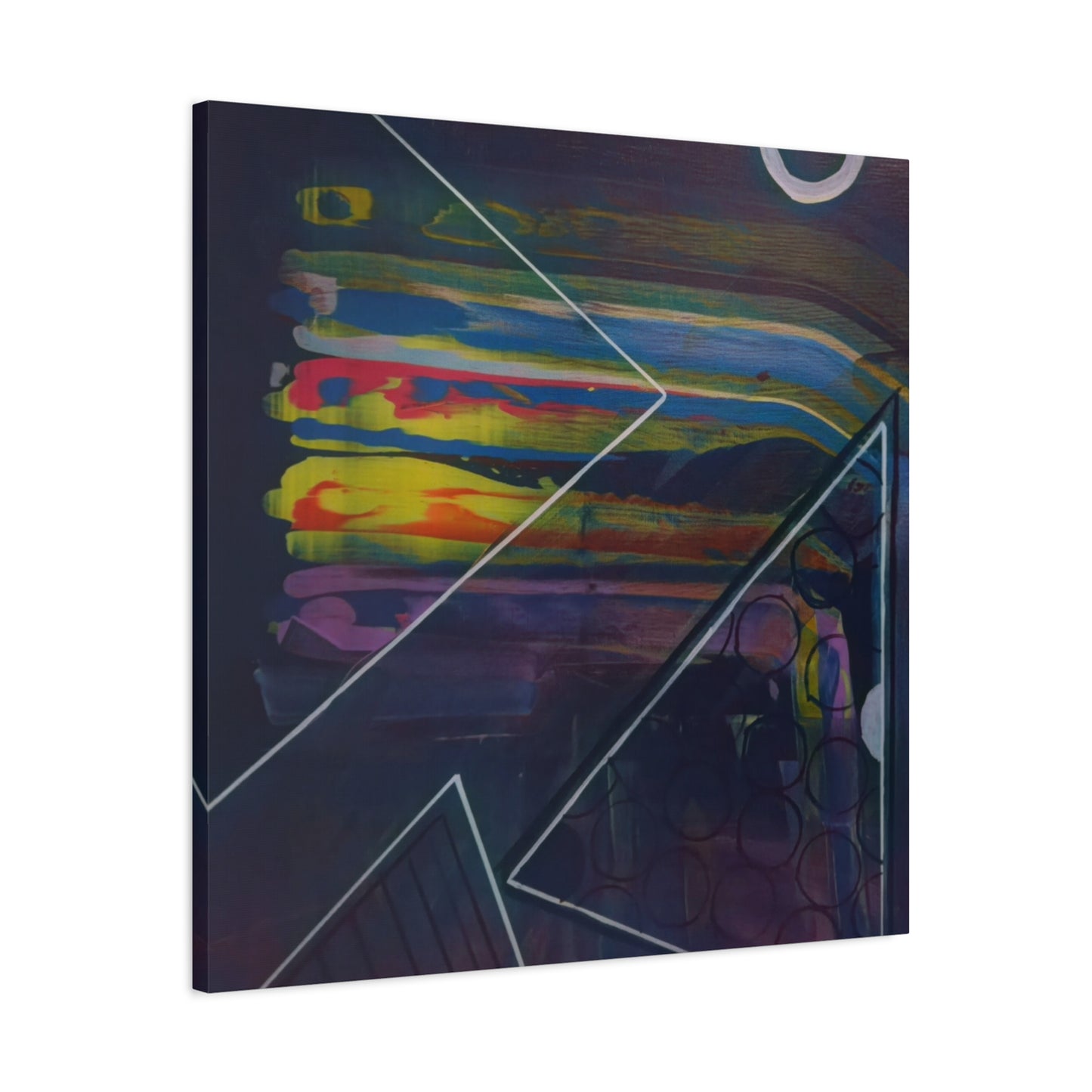 Abstract Geometric Canvas Art - 2025 astronomy – Colorful Drip Triangle Stretched Canvas