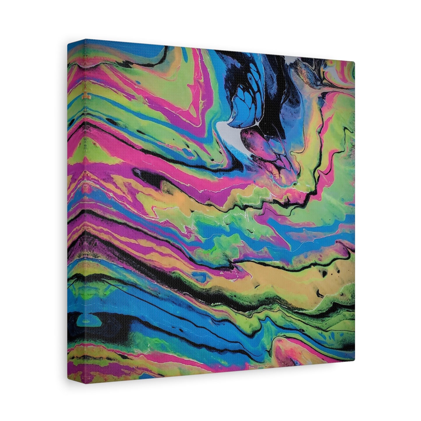 Abstract Neon Fluid Art Canvas Print — Vibrant Psychedelic Wall Decor