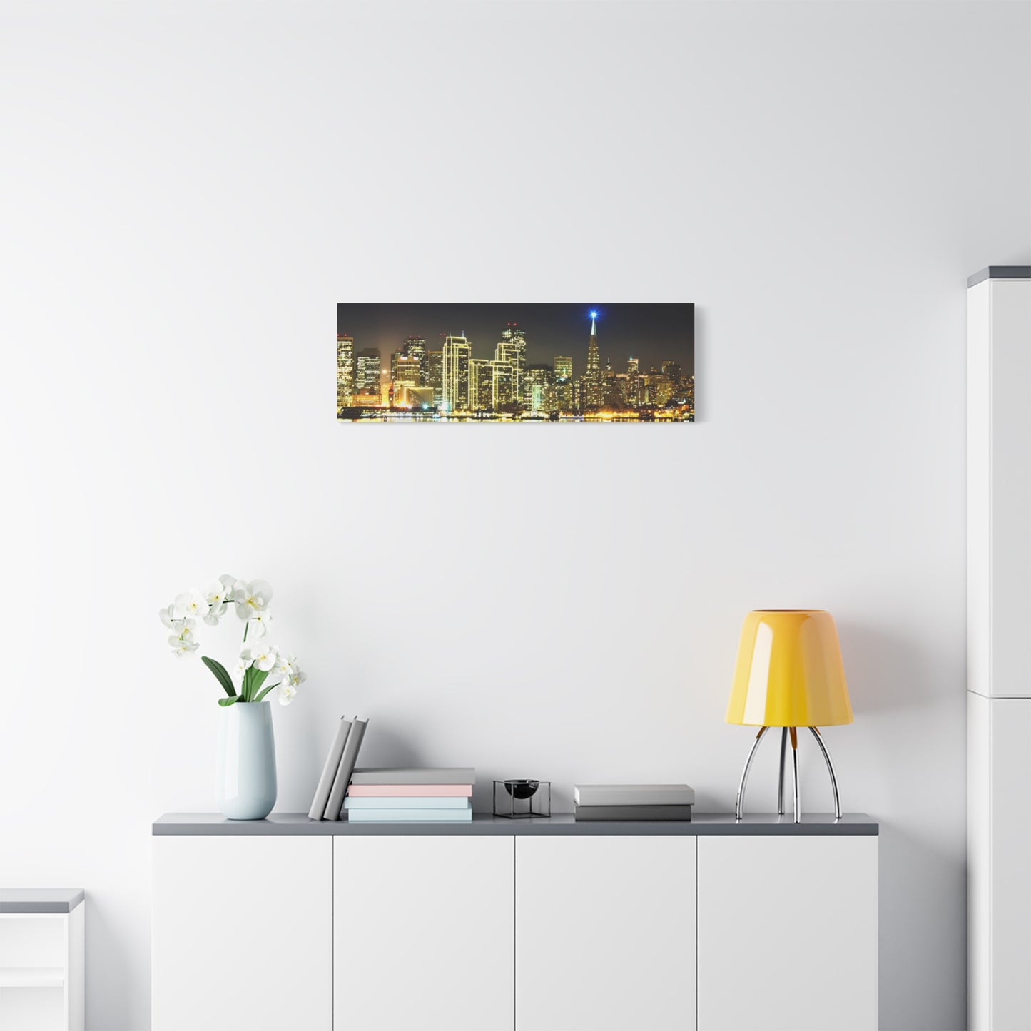 San Francisco Night Skyline Matte Canvas Print — Stretched 1.25"