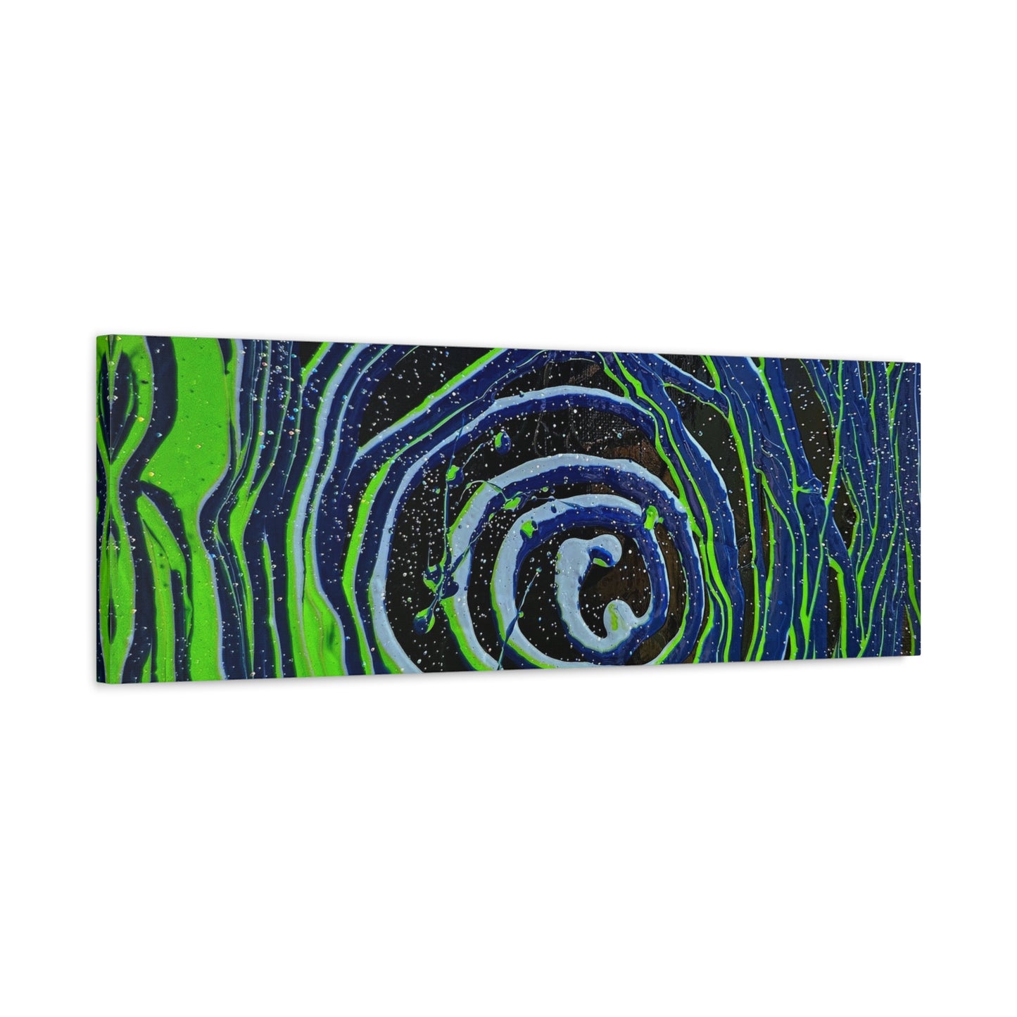 Abstract Green Swirl Matte Canvas Art — Stretched 1.25" Wall Décor