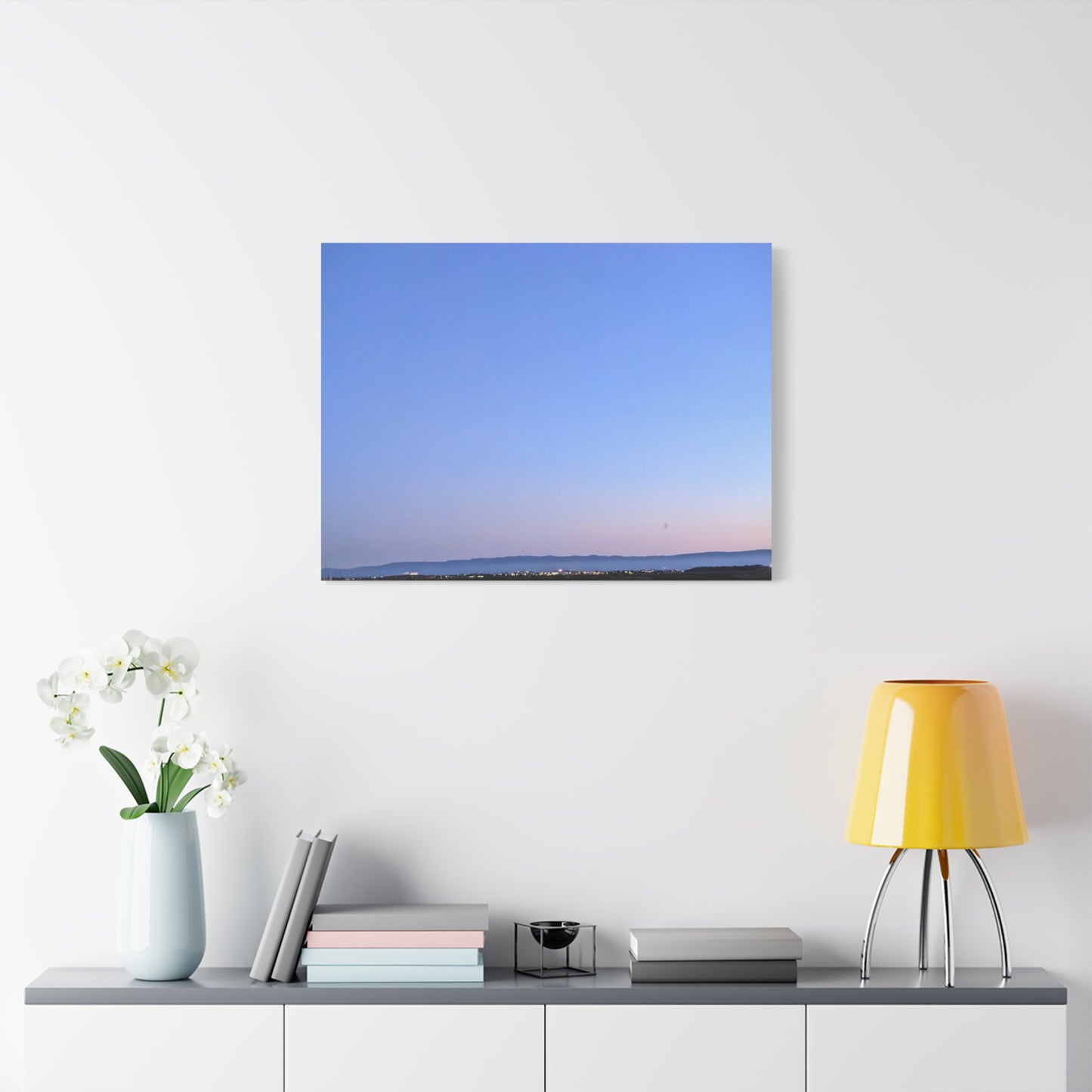 Serene Blue Horizon Matte Canvas Print — Stretched Wall Art