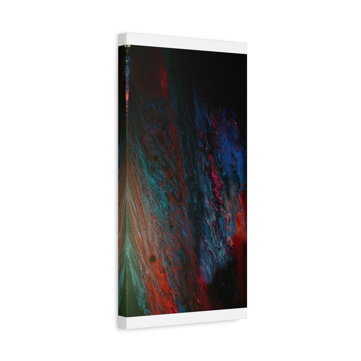 Abstract Fluid Art Canvas Wall Art - Jupiter pour — Vibrant Ocean Night Matte Stretched Canvas