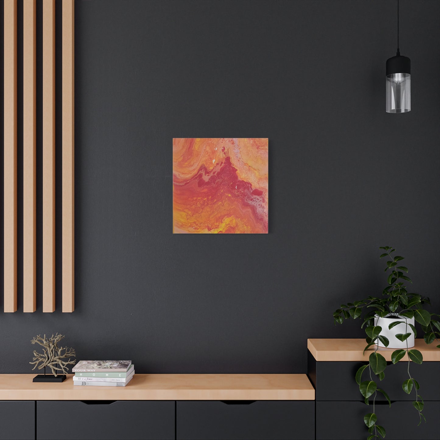 Abstract Pepto Popured - Sunset Swirl Matte Canvas Art - Stretched 1.25"