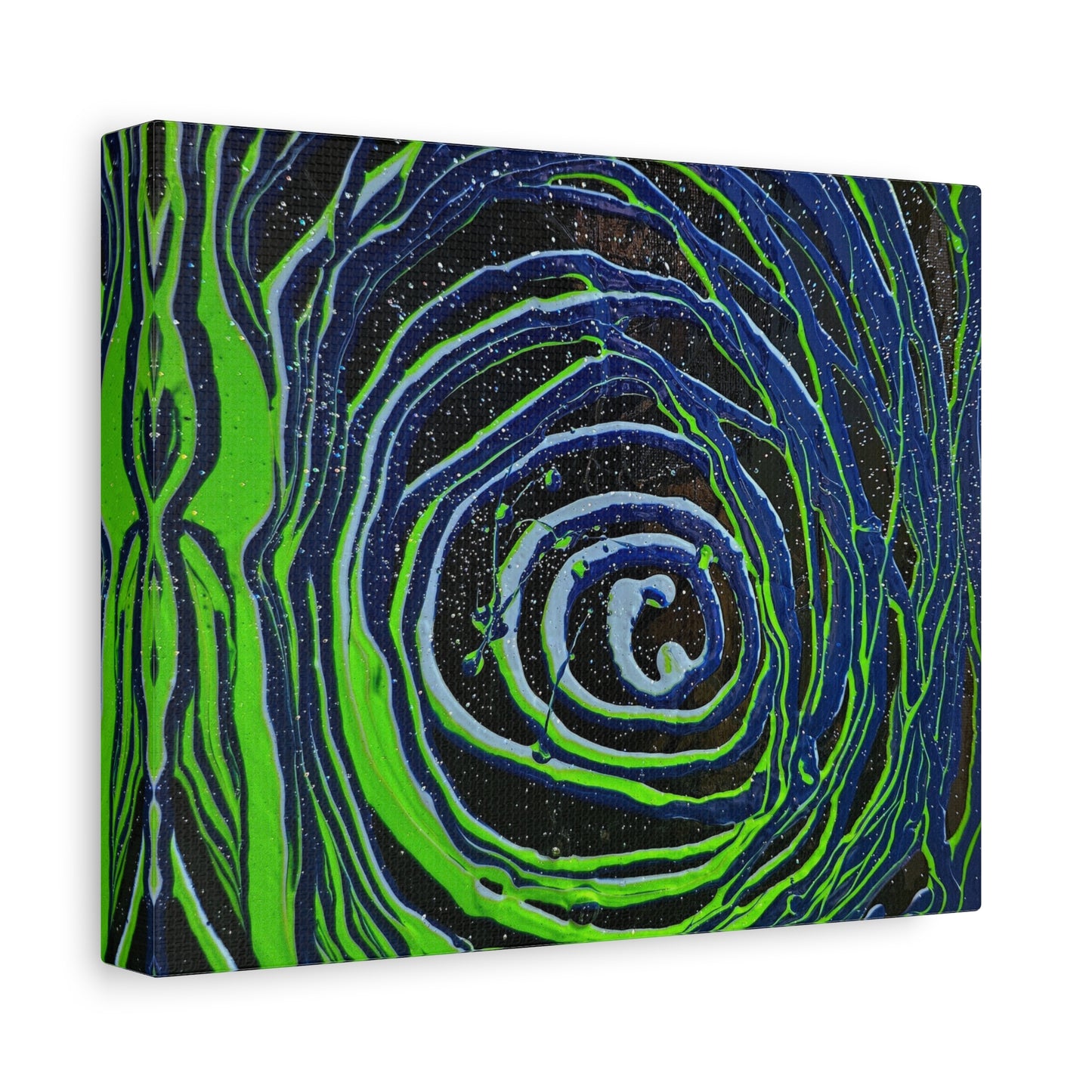 Abstract Green Swirl Matte Canvas Art — Stretched 1.25" Wall Décor