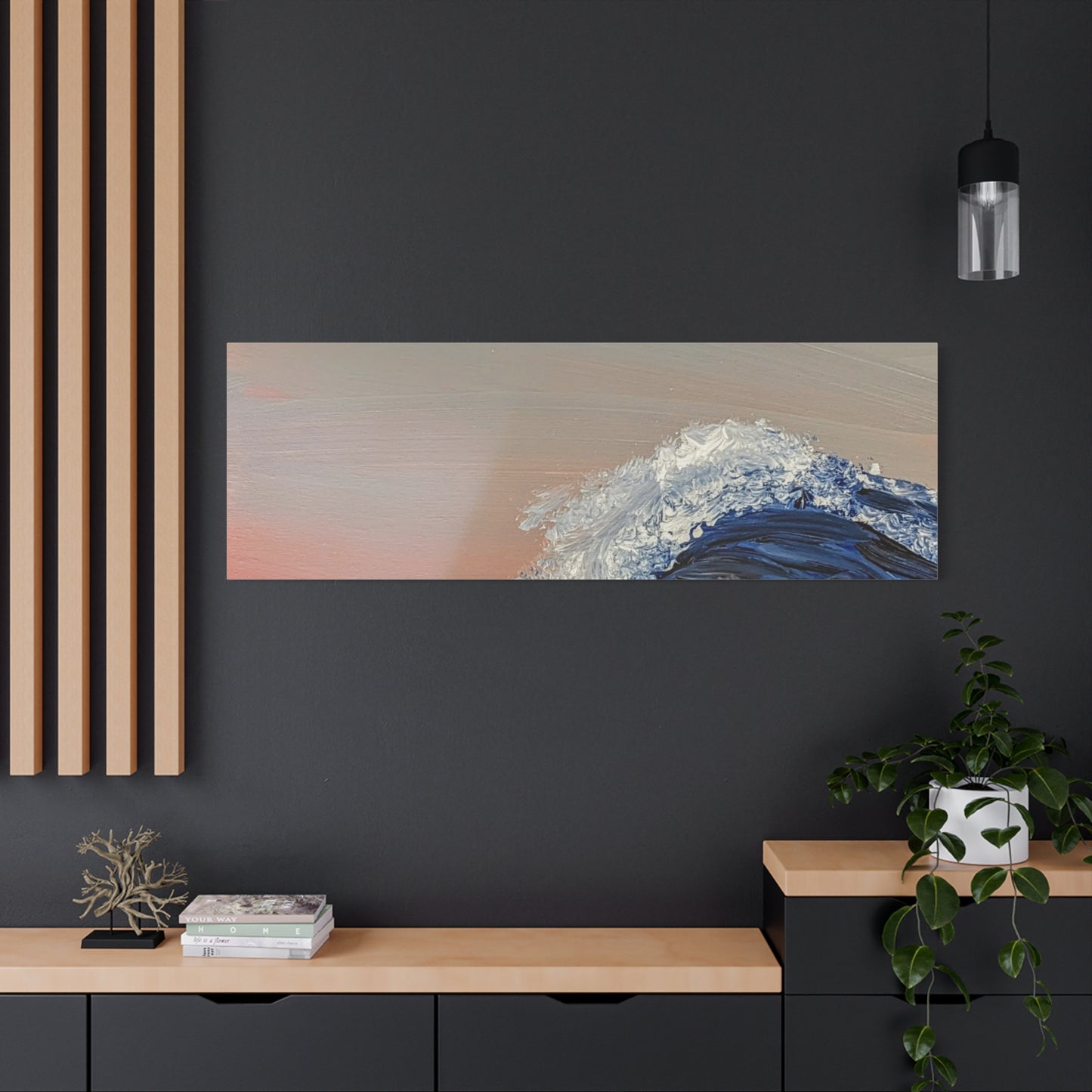 California_Coast - Ocean Wave Canvas Art — Blue Wave Seascape Matte Stretched Canvas