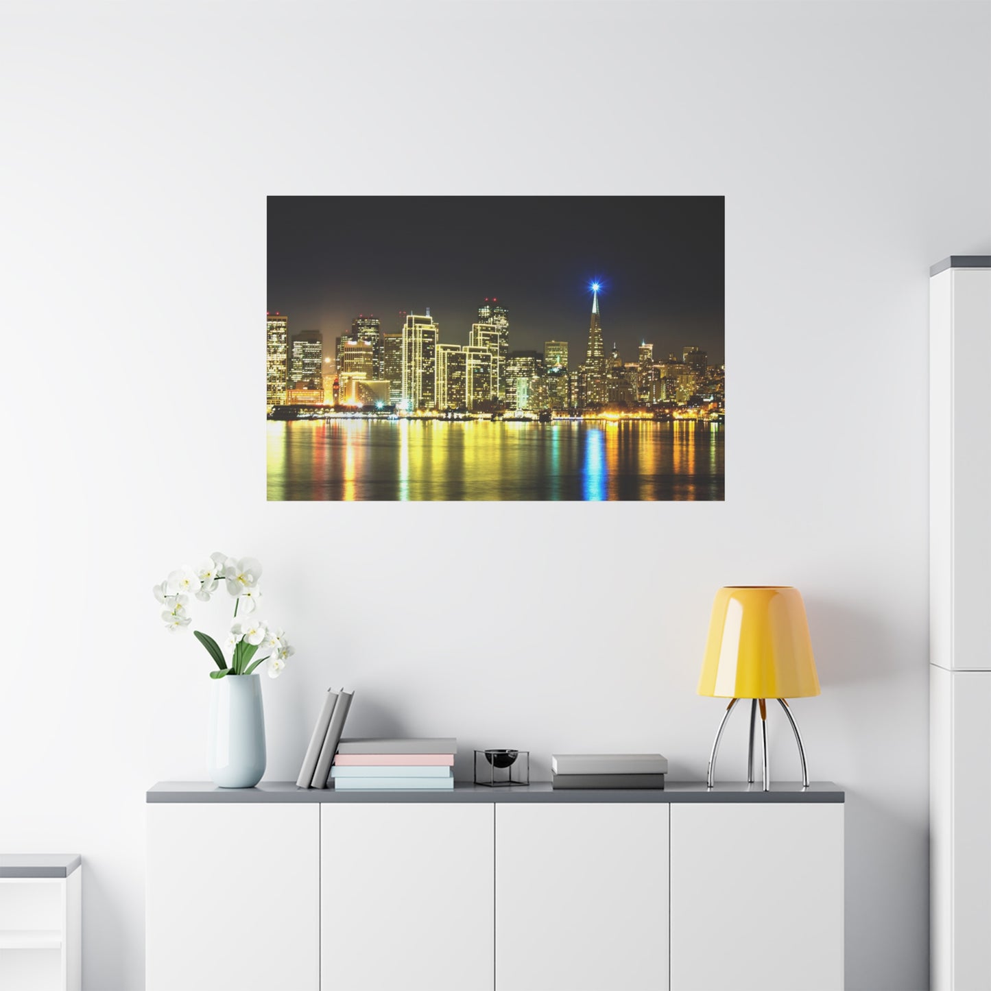 San Francisco Night Skyline Matte Canvas Print — Stretched 1.25"