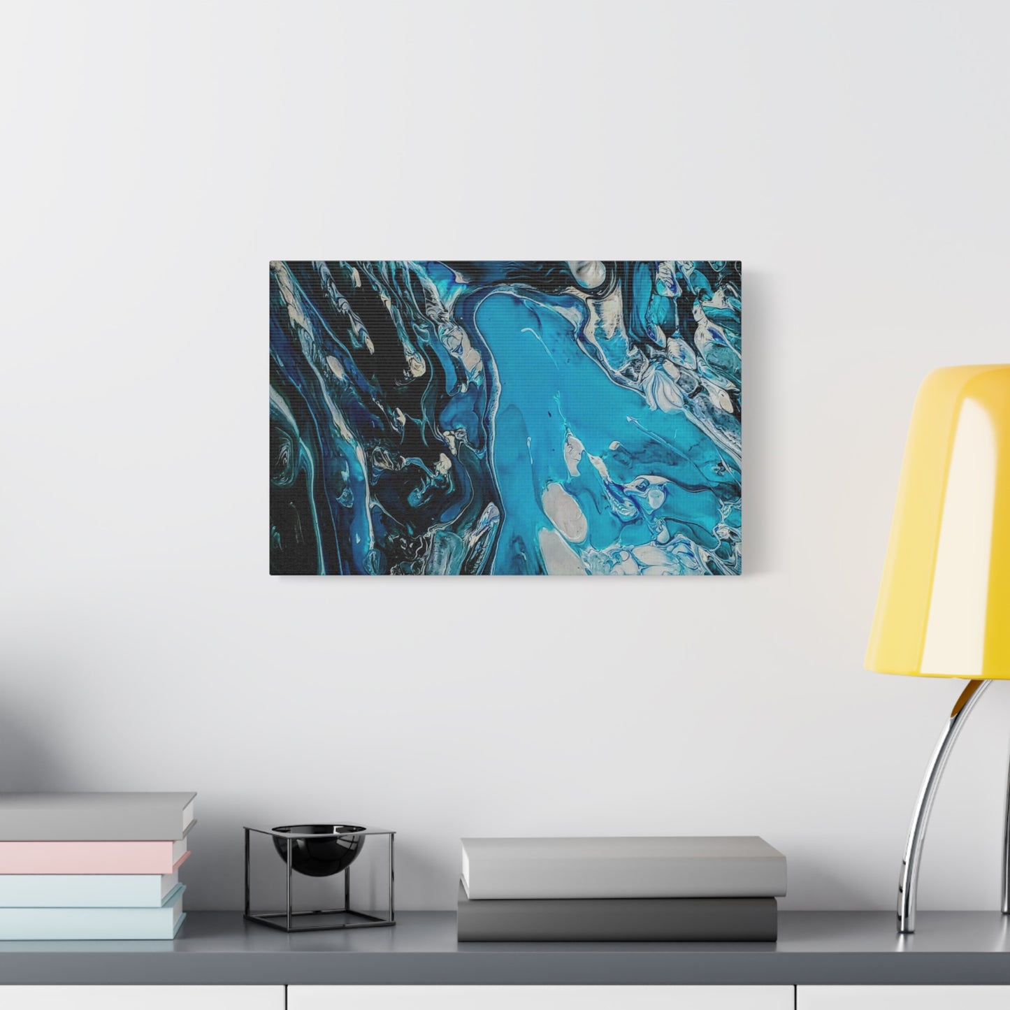 Blue Ocean Abstract Matte Canvas Print — Stretched Wall Art