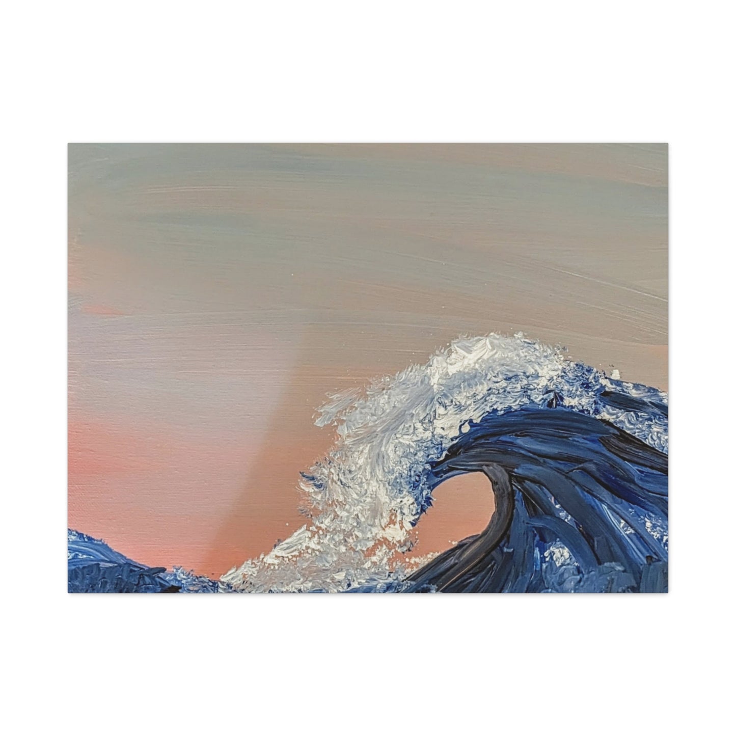 California_Coast - Ocean Wave Canvas Art — Blue Wave Seascape Matte Stretched Canvas