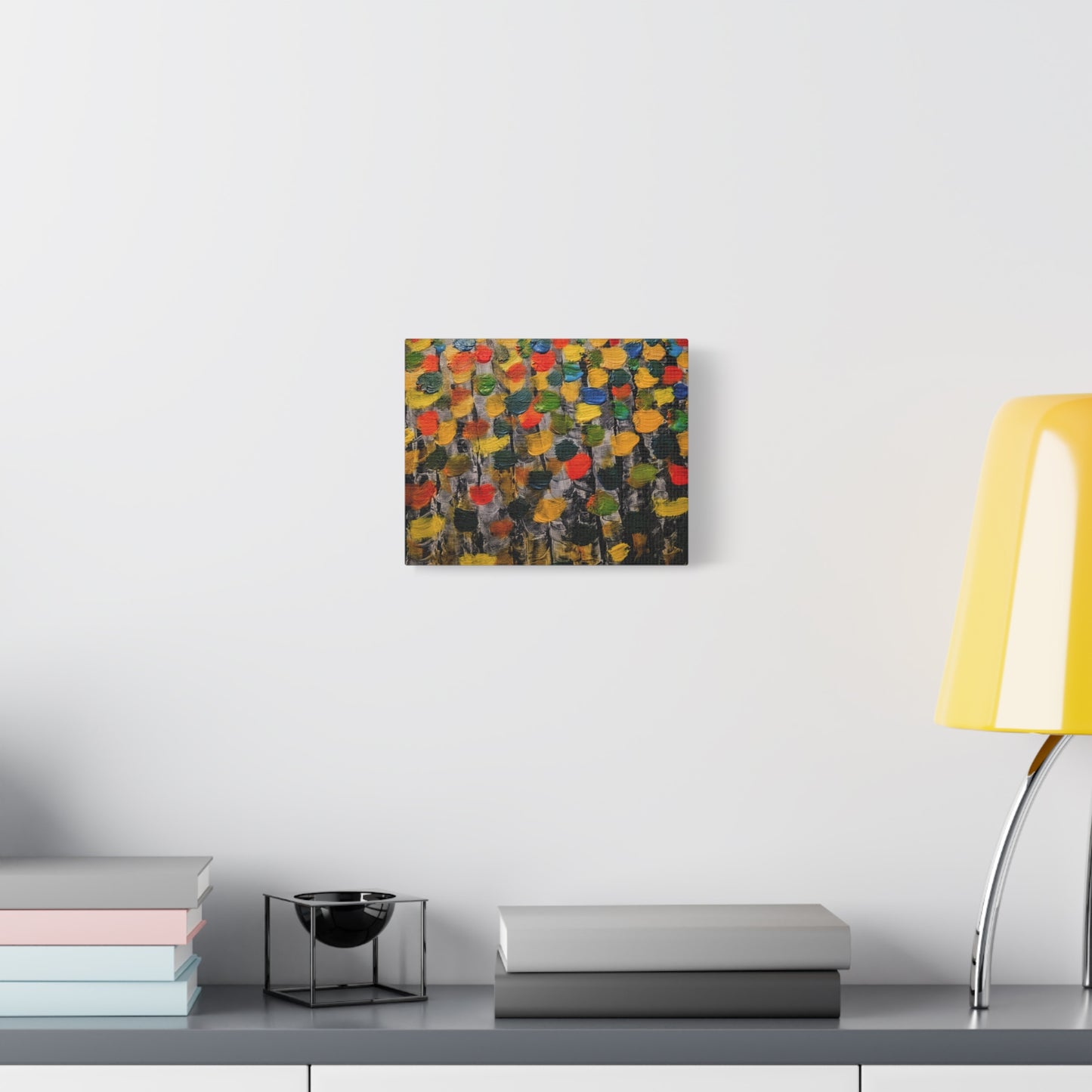 birch trees with color strokes - Abstract Color Bloom Matte Canvas Wall Art — Stretched 1.25"