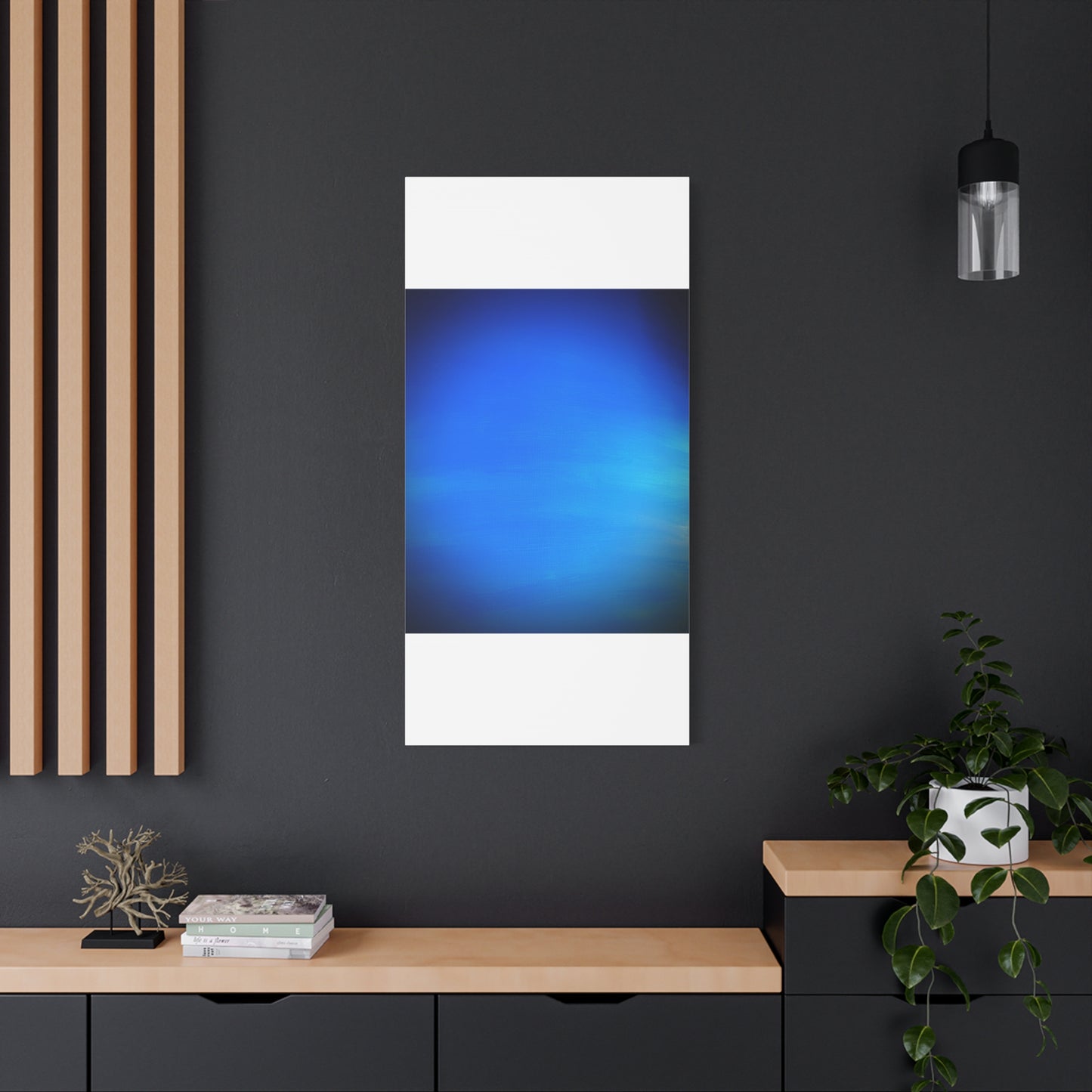 Blue Burst - Gradient Matte Canvas Print — Abstract Ocean Wall Art, Stretched 1.25"