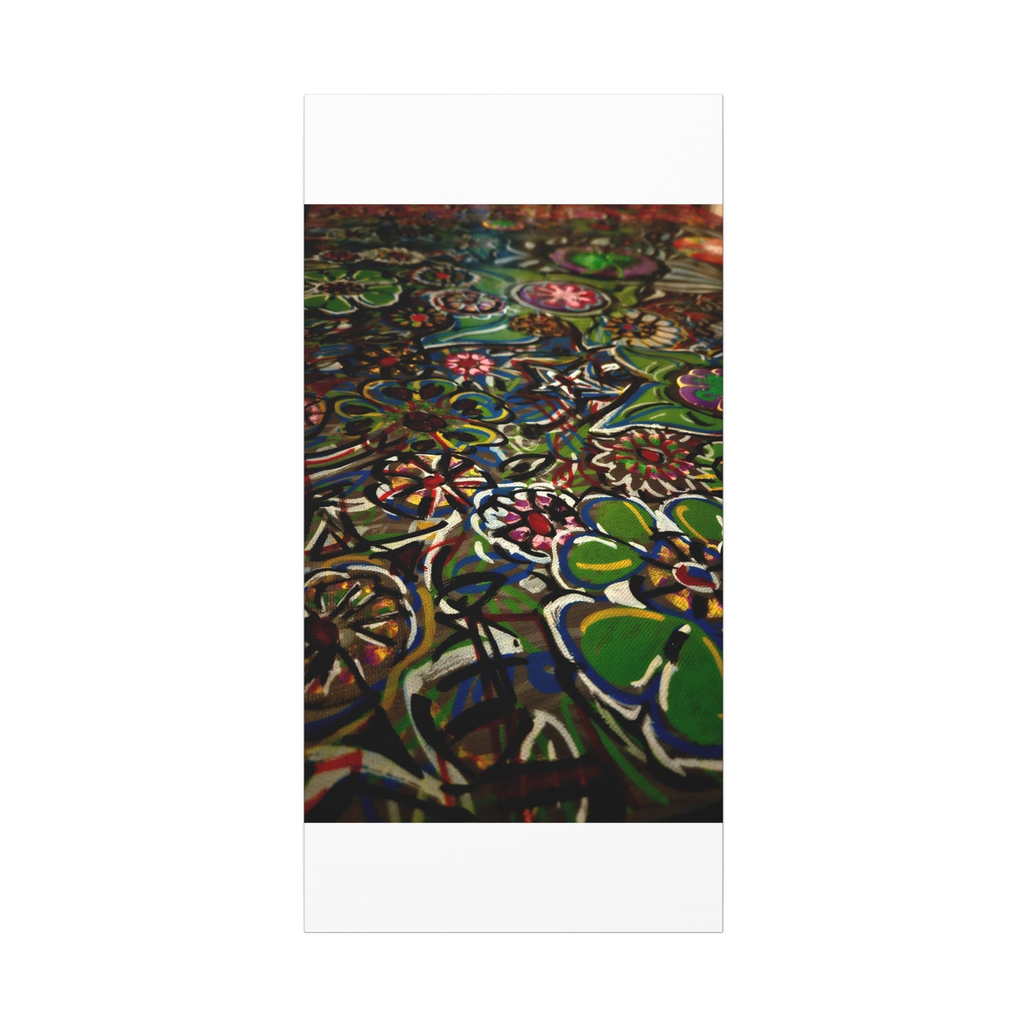 Urban_Gardening - Abstract Floral Canvas Print — Colorful Street-Art Style Stretched Wall Art